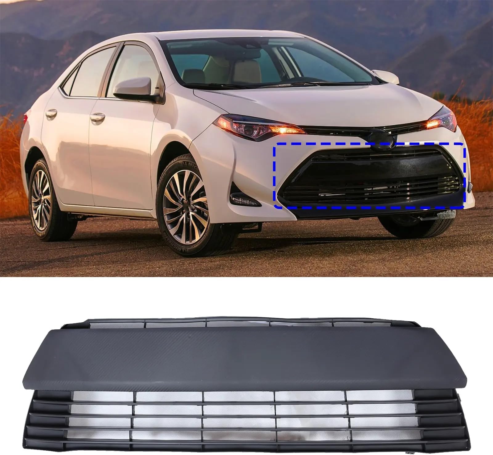PENSUN Front Bumper Lower Grill Fit for 2014 2015 2016 Toyota Corolla LE CE, Front Grille Replacement for 5311202450 TO1036145