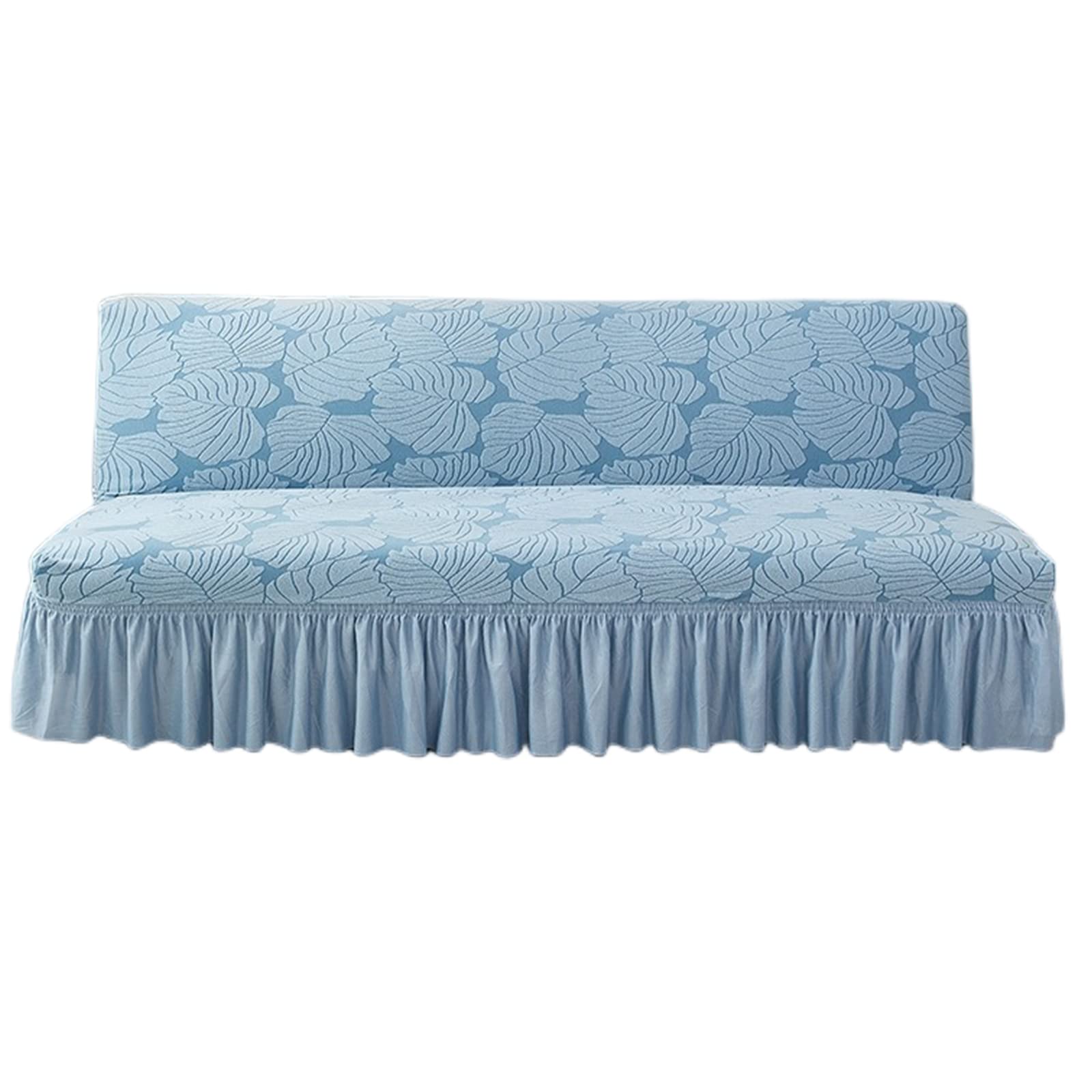 Housse de futon extensible avec jupe pour rénover un canapé usé et protéger des taches