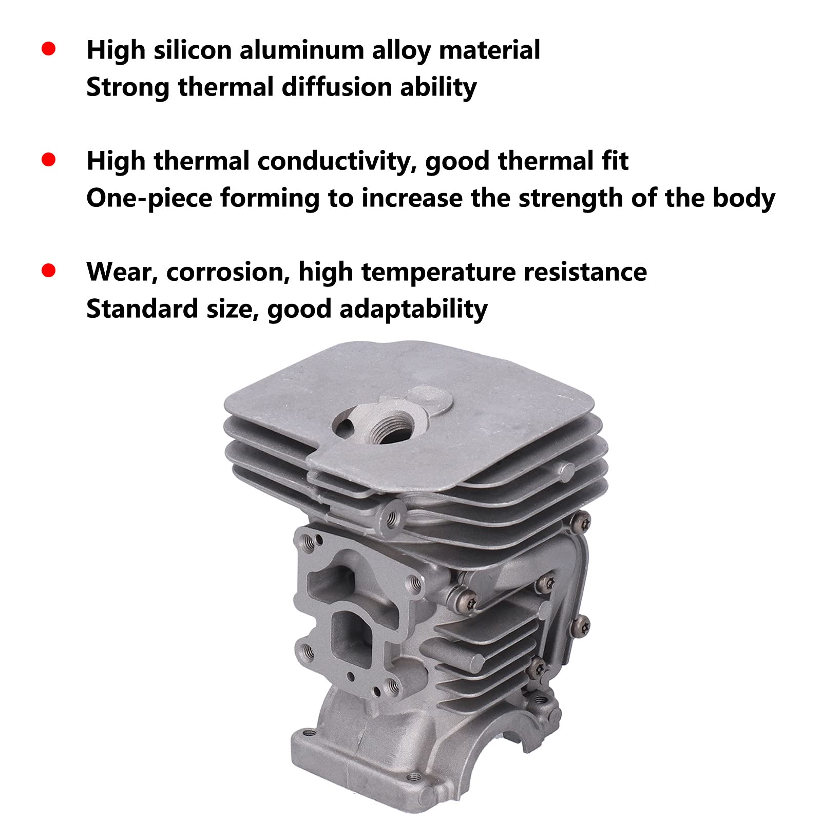 Kit Testata, Kit Cilindro in Lega di Alluminio ad Alto Contenuto di silicio, Kit guarnizioni pistone Cilindro da 41 mm, Accessori di Ricambio per Cilindro Motosega