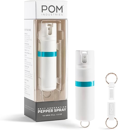 POM - Gas pimienta de autodefensa en espay con tapa abatible Oleoresin capsicum (OC) de máxima fuerza diseño táctico compacto y seguro rápida