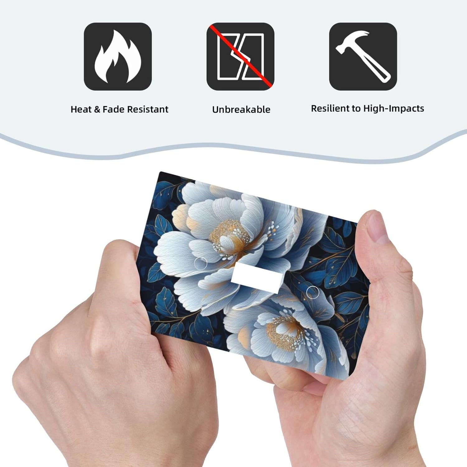 Decorative Art Light Switch Covers Blue Blooming Flowers 1 Gang Single Toggle Single Duplex Outlet Wall Plate Switchplate Electrical Faceplate 4 Packs Combination Design
