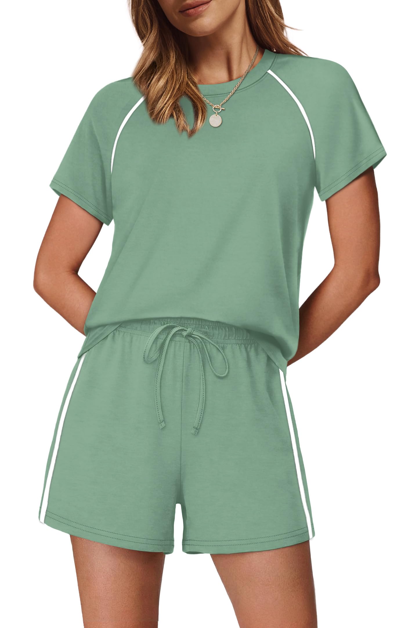 Sampeel 2 Piece Sets for Women Summer Lounge Matching Sets Airport Vacation Outfits Spring Fashion Clothes