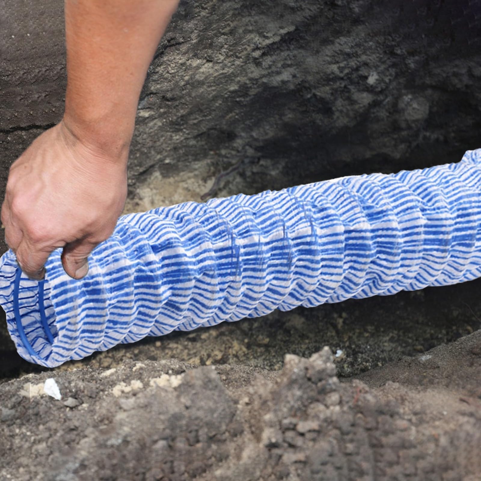 Tubo di scarico ondulato da 15 cm, scarico francese per infiltrazione morbida in PVC, tubo di drenaggio tubolare espandibile, da 4 a 150 piedi, soluzione di drenaggio commerciale