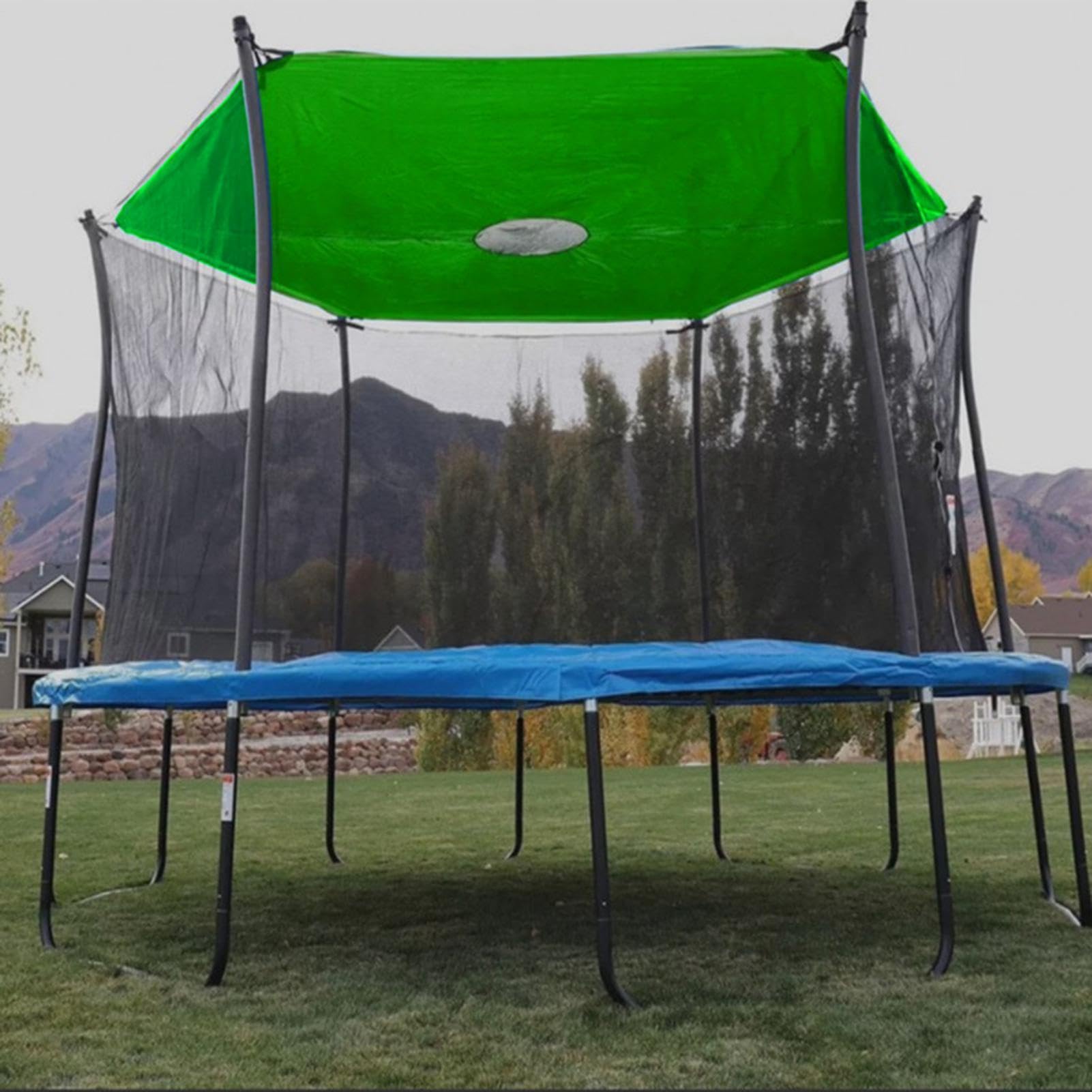 Zadaszenie trampoliny, 6/8 drążków, składana osłona trampoliny, ochrona przed promieniowaniem UV, wodoszczelna, składana, odporna na rozerwanie i na wszystkie pory roku, na taras, podwórko, do ogrodu