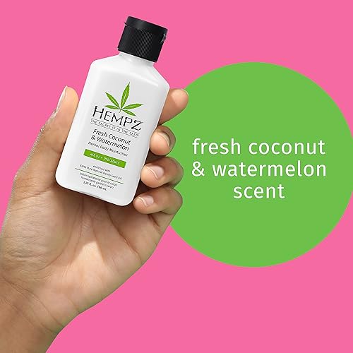 Miniatura 3 de Hempz Crema hidratante corporal herbal, blanco perla, coco frescosandía, 2.25 onzas
