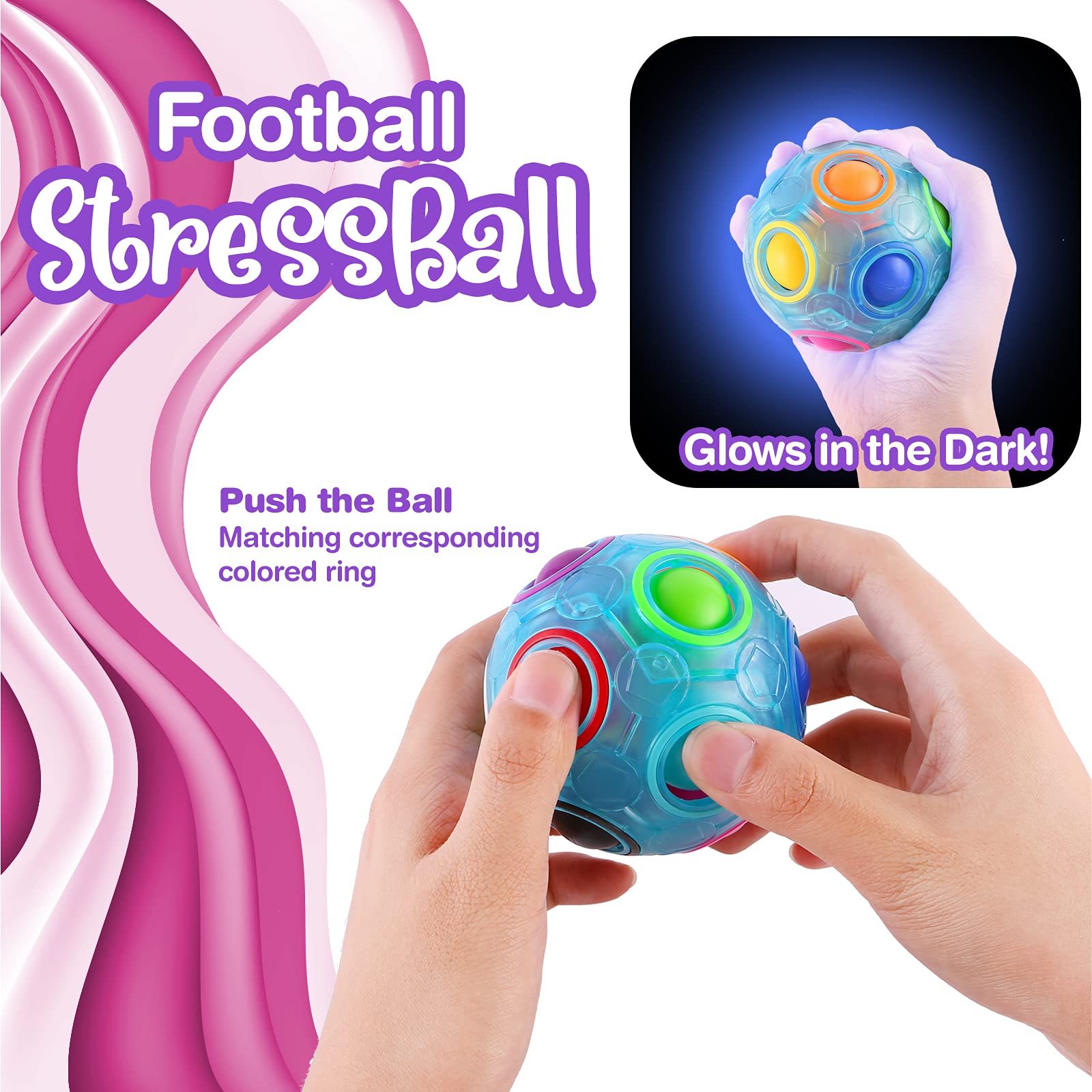 Bola De Perlas Arcoíris – Juguete Sensorial Para Aliviar El Estrés – Fidget Portátil Para Niños Y Adultos – Regalo Creativo De 3 A 12 Años