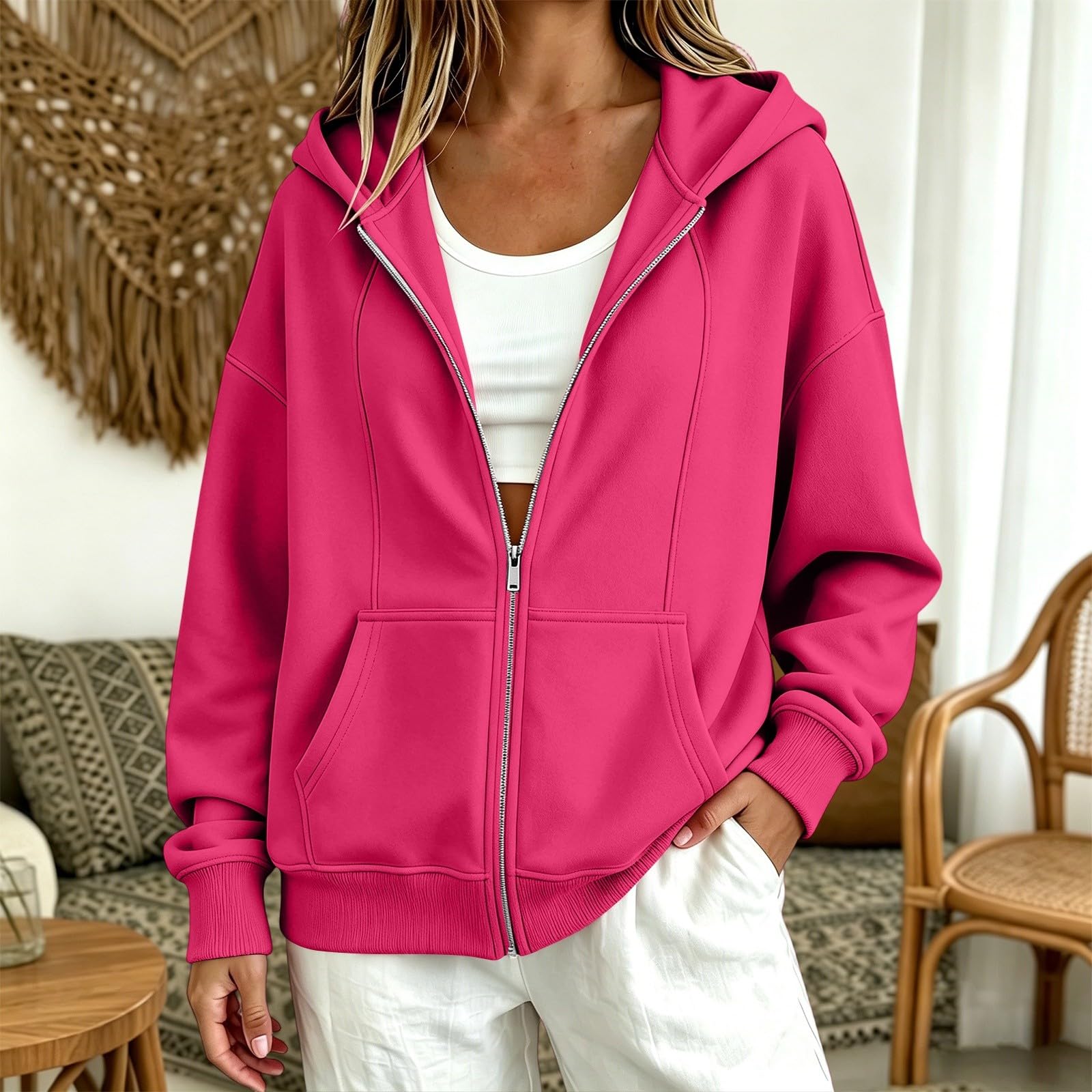 Weat Zippé Femme Chic - Sweat-Shirt Femme avec