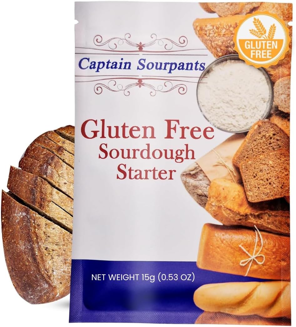 Gluten Free Sourdough Starter - 100+ Year Old Dehydrated Heirloom Style Sourdough Starter Kit for Sourdough Bread, Pizza, Buns, Pancakes, Muffins | Easy to Use | Beginner Friendly
