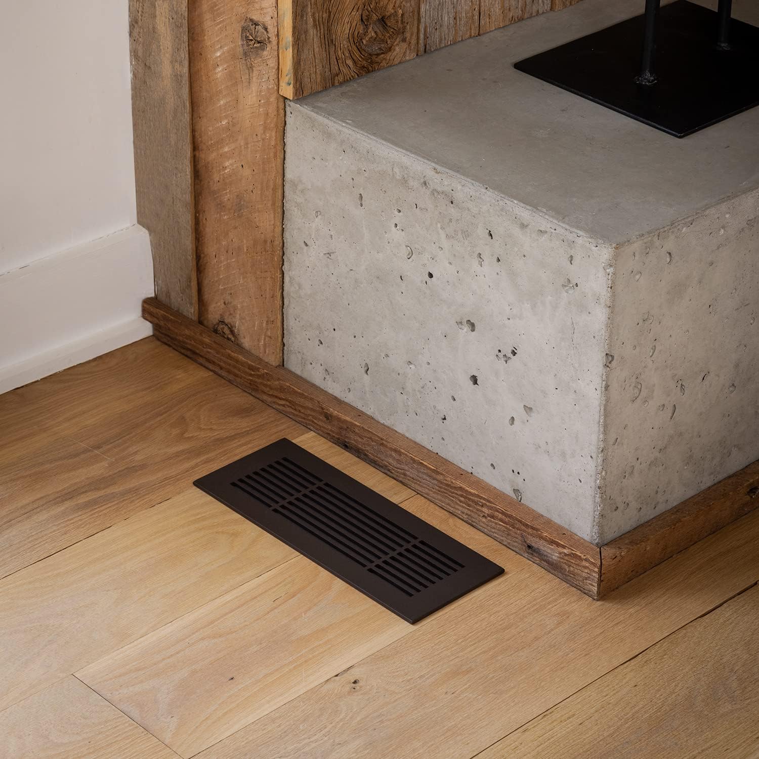 "Reggio Register 4x12 Royal Pattern Vent Cover ? Oil Rubbed Bronze Steel, Rust-Resistant ? Metal Grille for Floors, Walls & Ceilings with Underside Lip and Mounting Holes, Made in USA"