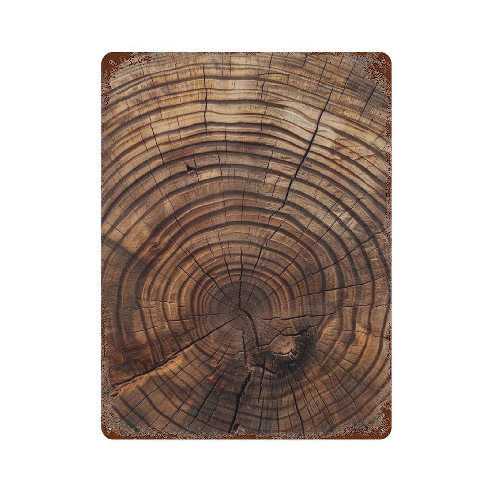 Wujhgrsg Style Organic Curved Log Cross Section Pattern 01 Wall Art Retro Iron Vintage Metal Tin Sign Poster Modern Decor For Home Cofffee Club Bar Shop 40X30cm