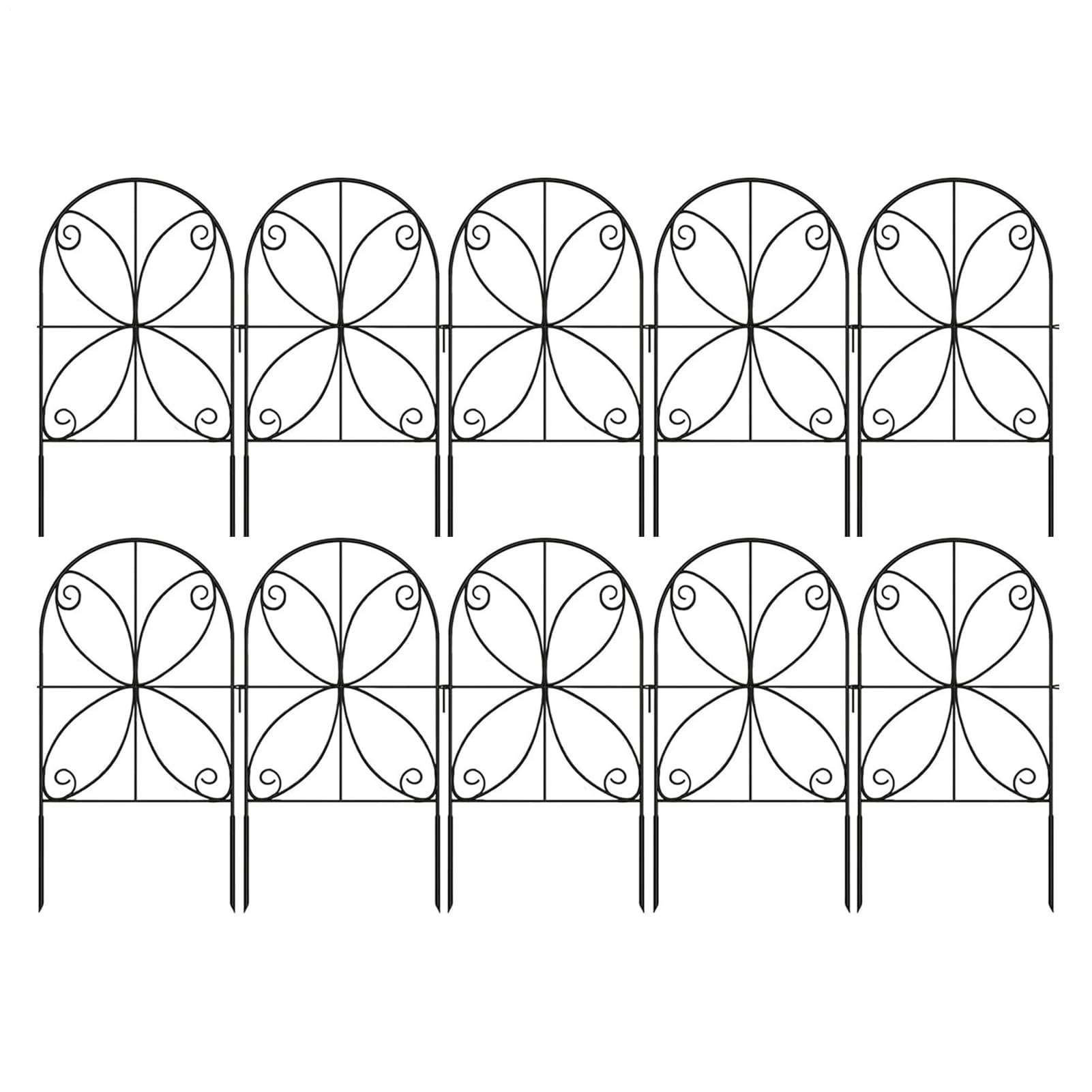 Clôture de jardin d'extérieur lot de 10 panneaux décoratifs résistants aménagement paysager
