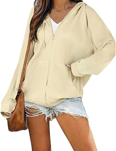 Nuofengkudu Sudaderas con capucha de manga larga con cremallera para mujer,  color liso, con bolsillo : Ropa, Zapatos y Joyería - Amazon.com
