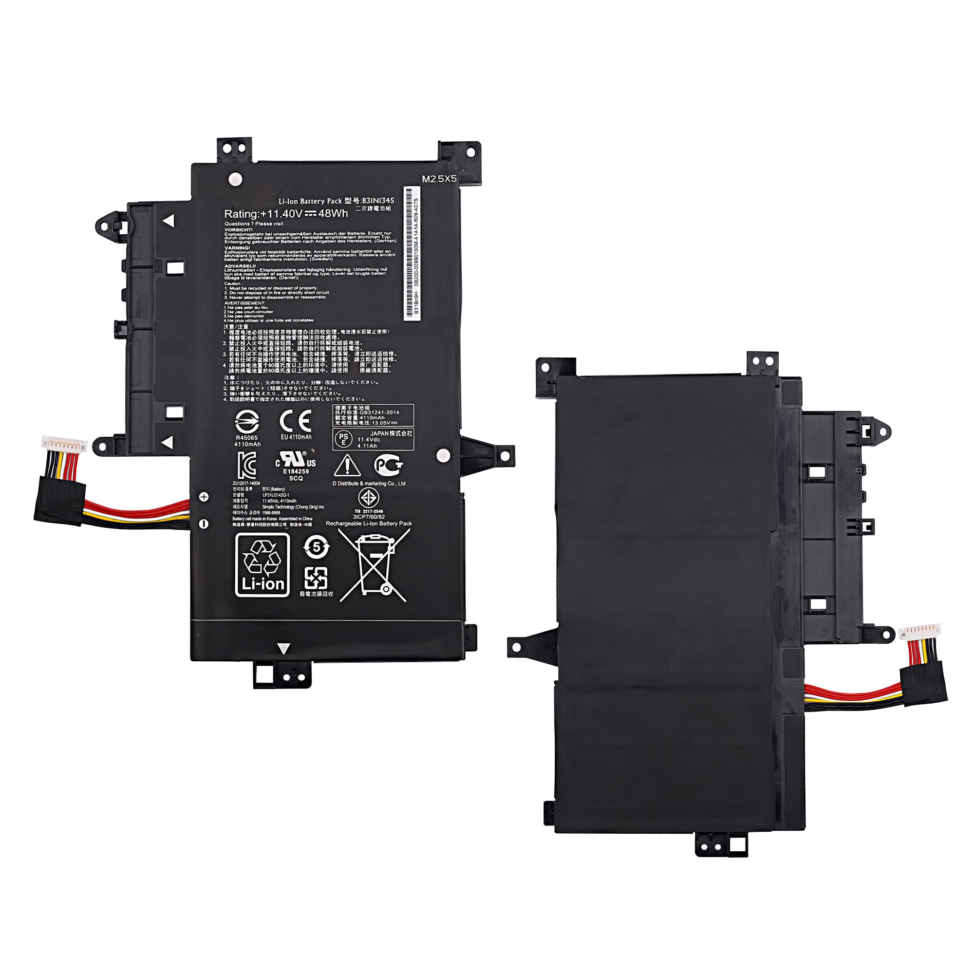 E-yiiviil Yedek batarya B31N1345 ASUS Transformer Book Flip TP500L TP500LA TP500LN ile uyumlu