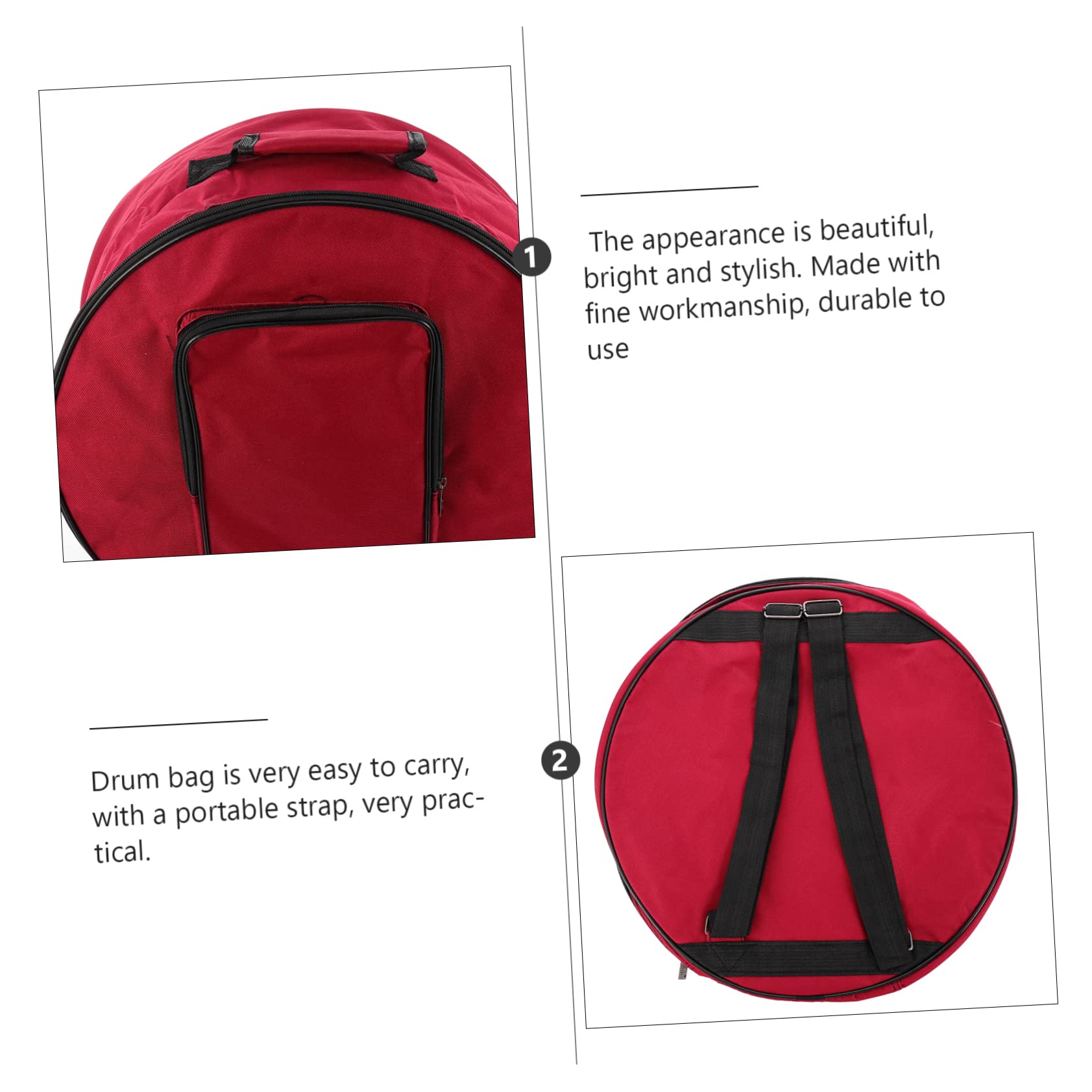 Garneck Cotton Trolley Bag for Snare Drum Set 13-14 Inch Case Accessories Storage