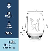 Vista 4 de Copa de vino sin tallo con cara de Chihuahua, regalo para perro, regalo de Chihuahua, 1 vaso
