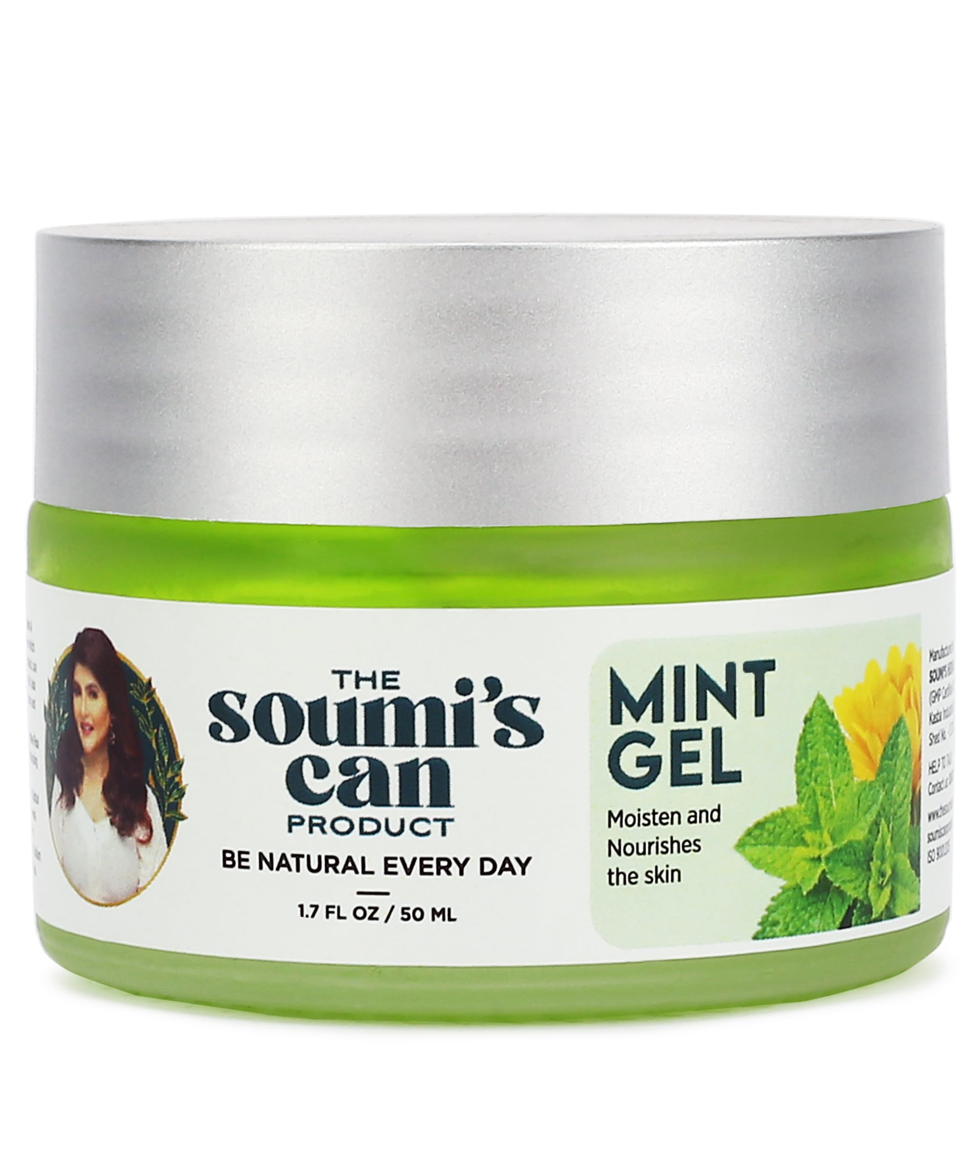 THE SOUMI'S CAN PRODUCT Mint Gel 50ml | Acne & Pimple Control with Menthol & Aloe Vera | Soothing for Sunburn, Rashes, and Skin Irritation | Hydrates with Licorice, Sandalwood, and Calendula Extract | Anti-Bacterial, Anti-Fungal & Brightening | Smooth & Cool Skin Treatment | For All Skin Types | For Women & Men | 50ml