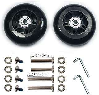 YongXuan Mute Wear-Resistant Luggage Suitcase Replacement Wheels Kit Inline Outdoor Skate Replacement Wheels (80mm x 24mm)