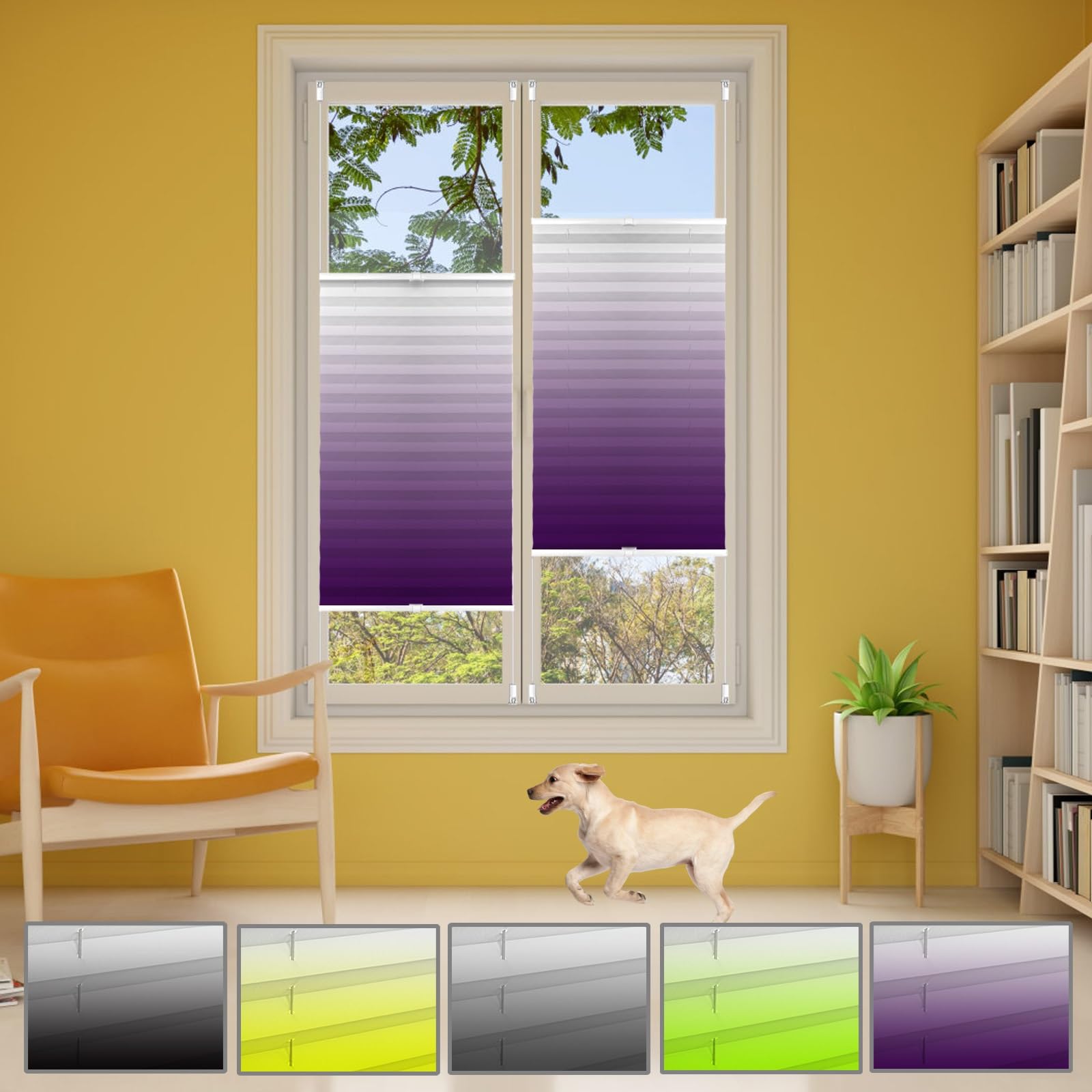 Plissee Klemmfix Ohne Bohren 60 x 60 cm Plissee Faltrollo Sonnen, Faltrollos, Faltrollo Sichtschutz Klemmfix - Sonnen- und Sichtschutz für Fenster & Tür, Lila