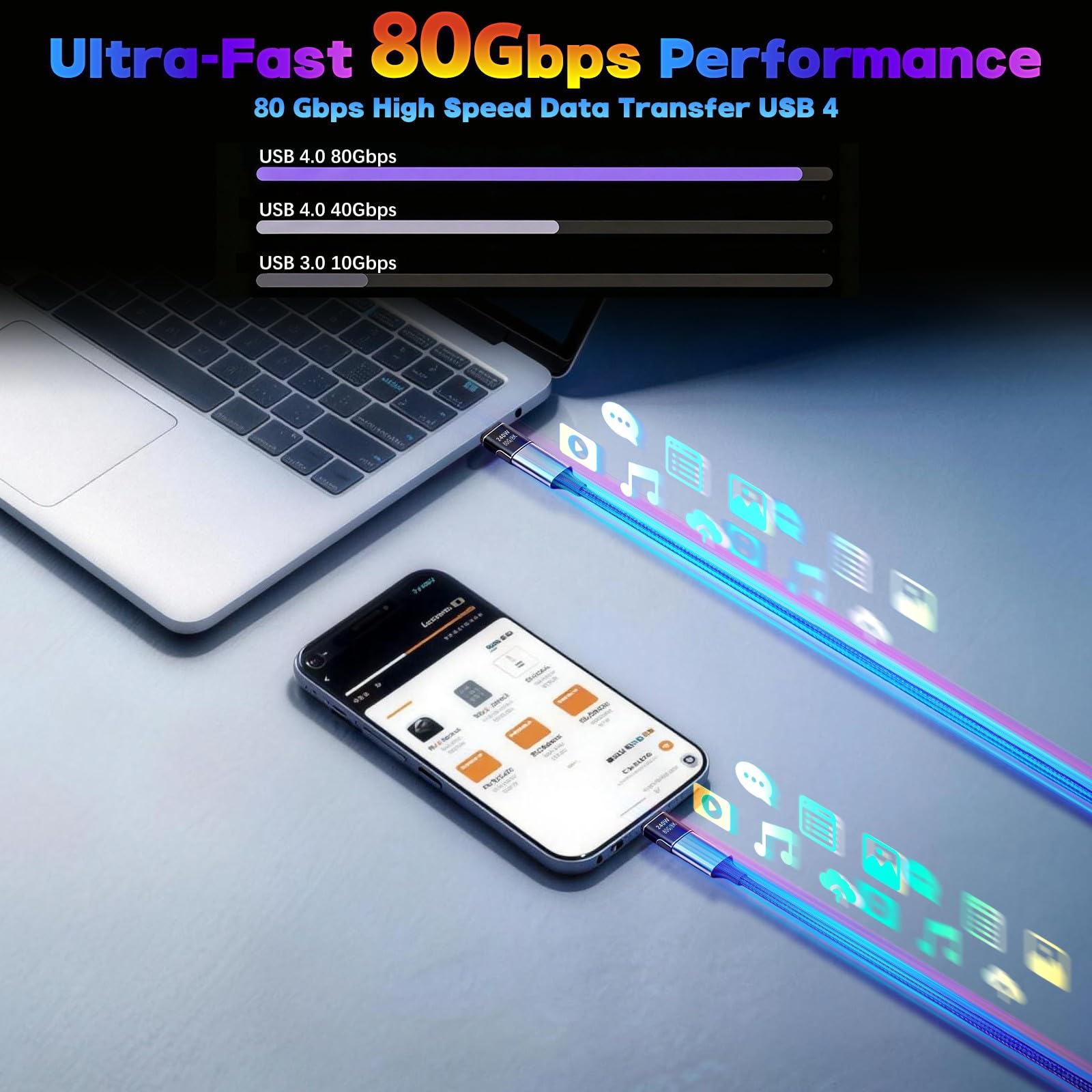 Adapter magnetyczny USB C - 240 W Typ C Magnetyczne złącze 24-pinowy z prędkością transferu 80 gb/s nadaje się do laptopa, tabletu, telefonu komórkowego - kolor cynowy