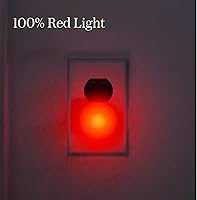 Vista 4 de Loftie Luces nocturnas que se enchufan a la pared, luz nocturna enchufable de 0.5 W, brillo rojo, luz de pared que detecta el atardecer al amanecer
