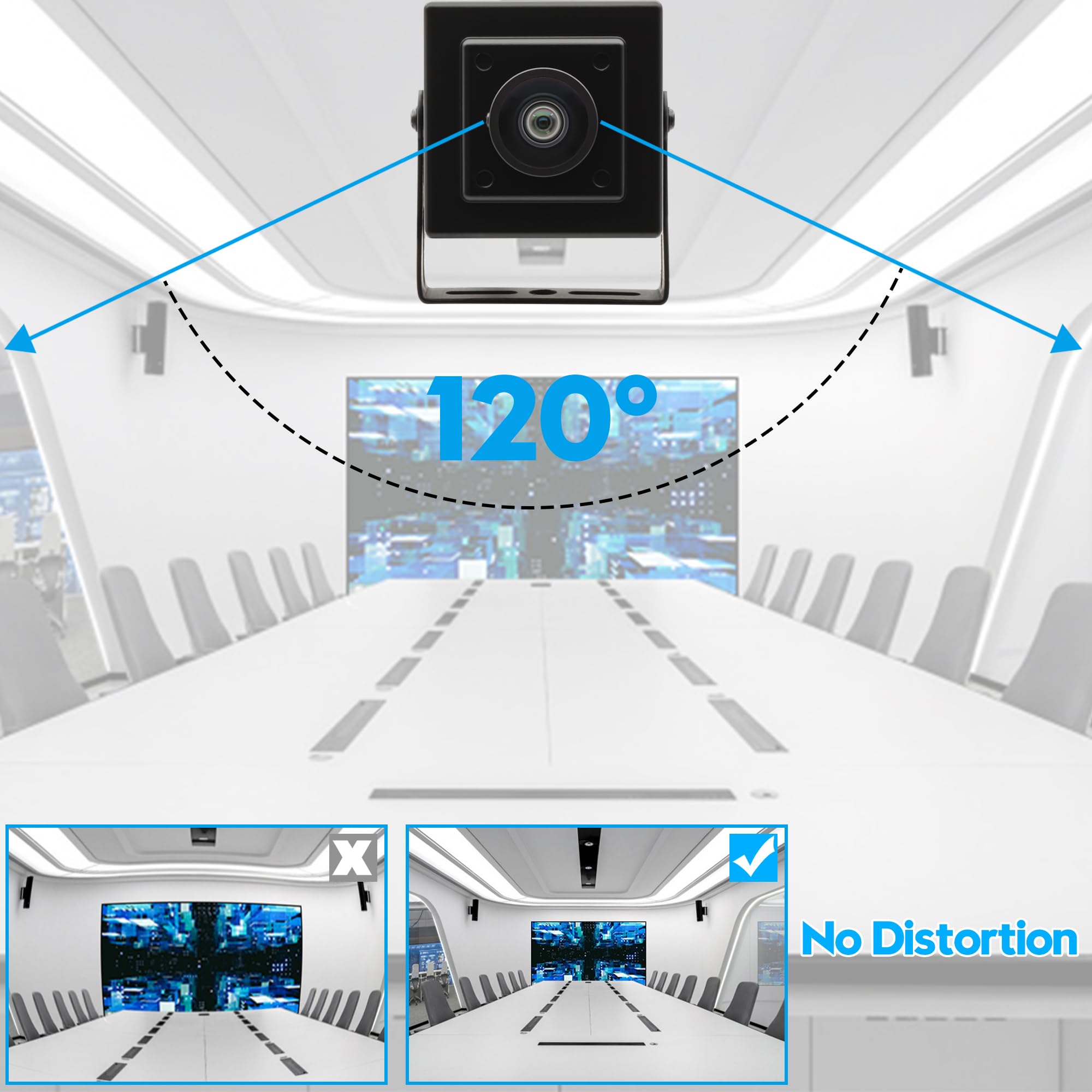Svpro 16MP USB Kamera Weitwinkel 120 Grad verzerrungsfreie Webcam für Computer Laptop, Embedded Video Kamera mit Metallgehäuse IMX298 Machine Vision USB2.0 Industriekamera für 3D Drucker