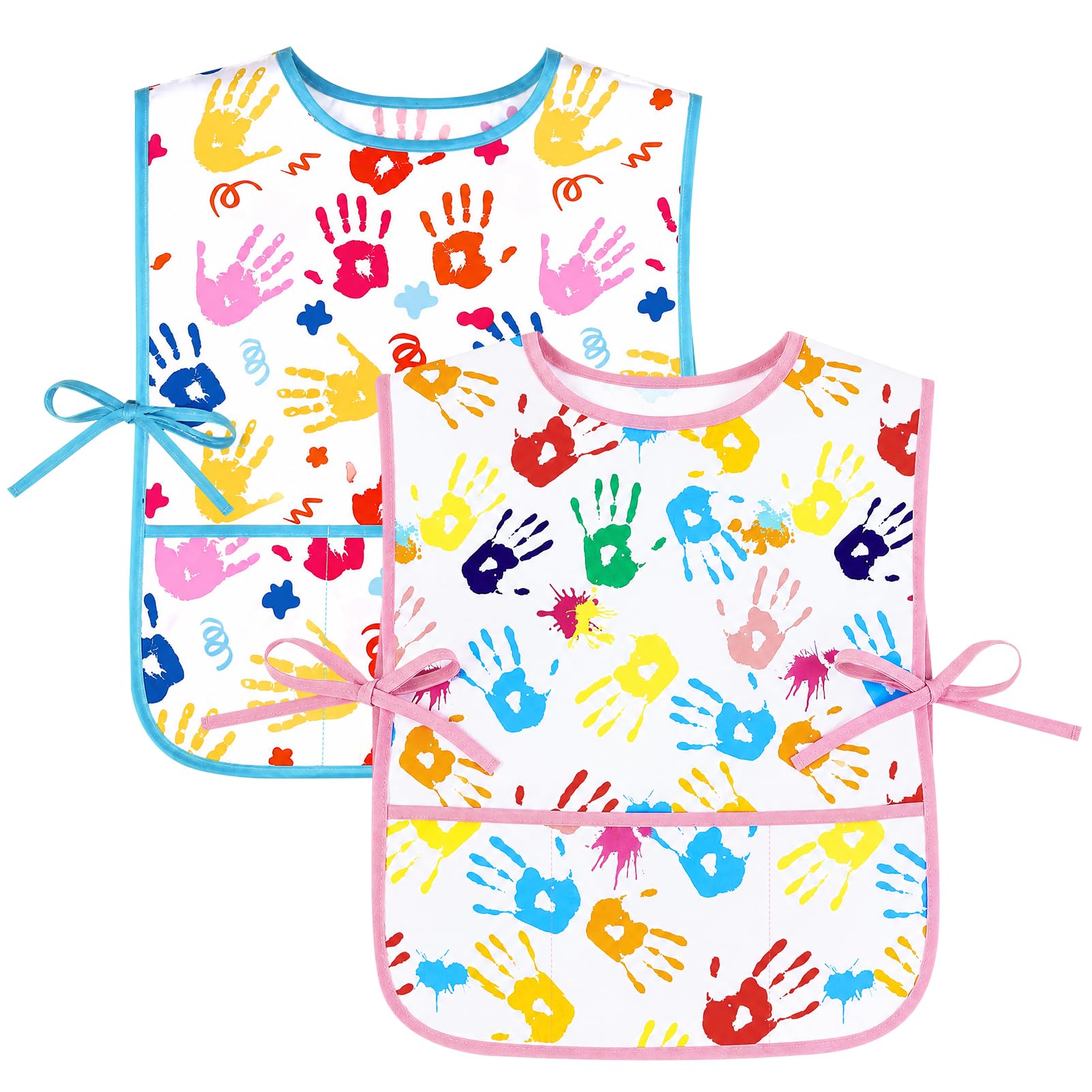 ViEinkaufen 2 Pack Kids Painting Aprons Smock for Boys and Girls 3-8 Years — image 1