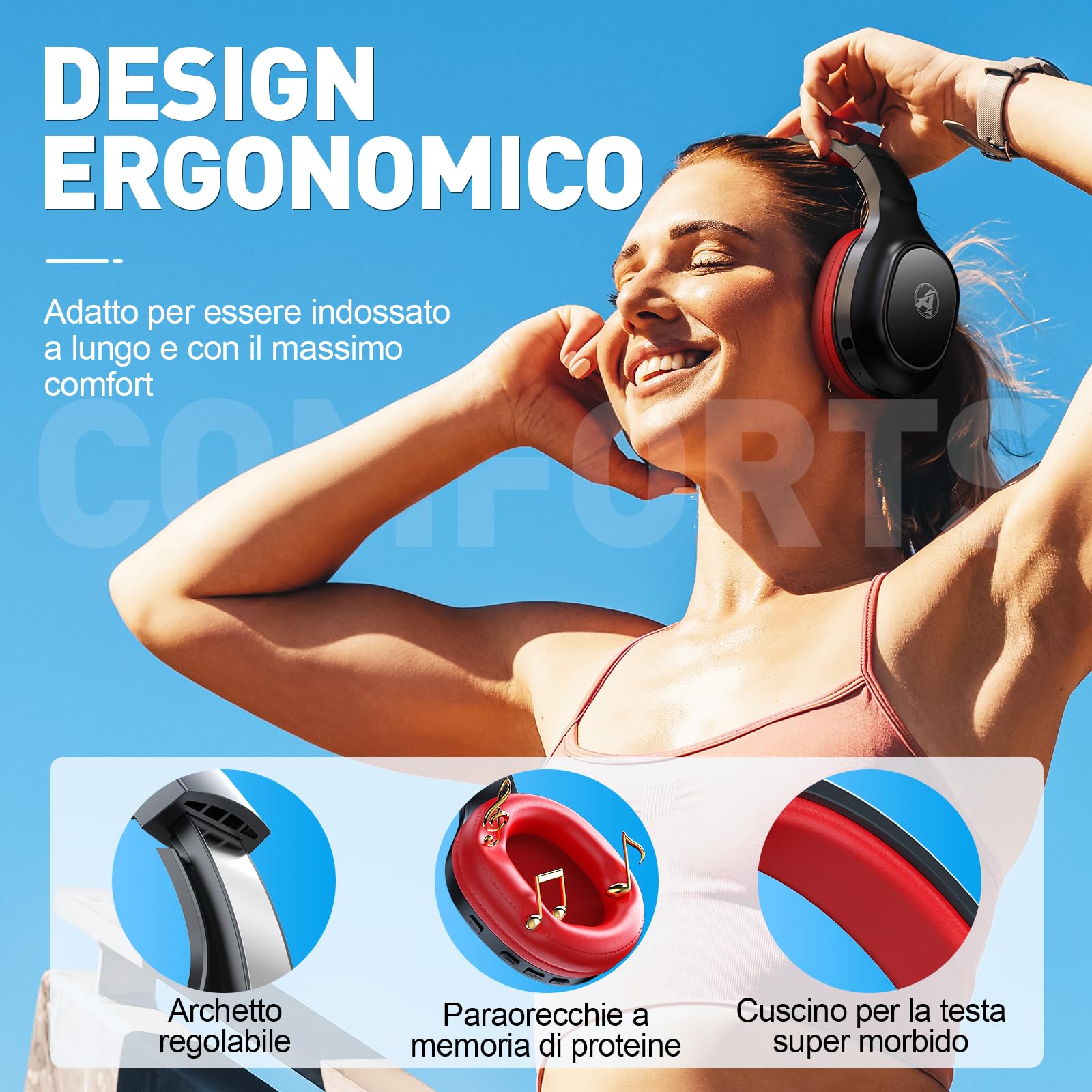 2,4 GHz Wireless Gaming Headset, Geräuschunterdrückende Kabellose Kopfhörer mit Abnehmbarem Mikrofon für PC, Mac, Switch, PS4, PS5, Bluetooth Kopfhörer mit Kabel 3.5mm, Schwarz Rot