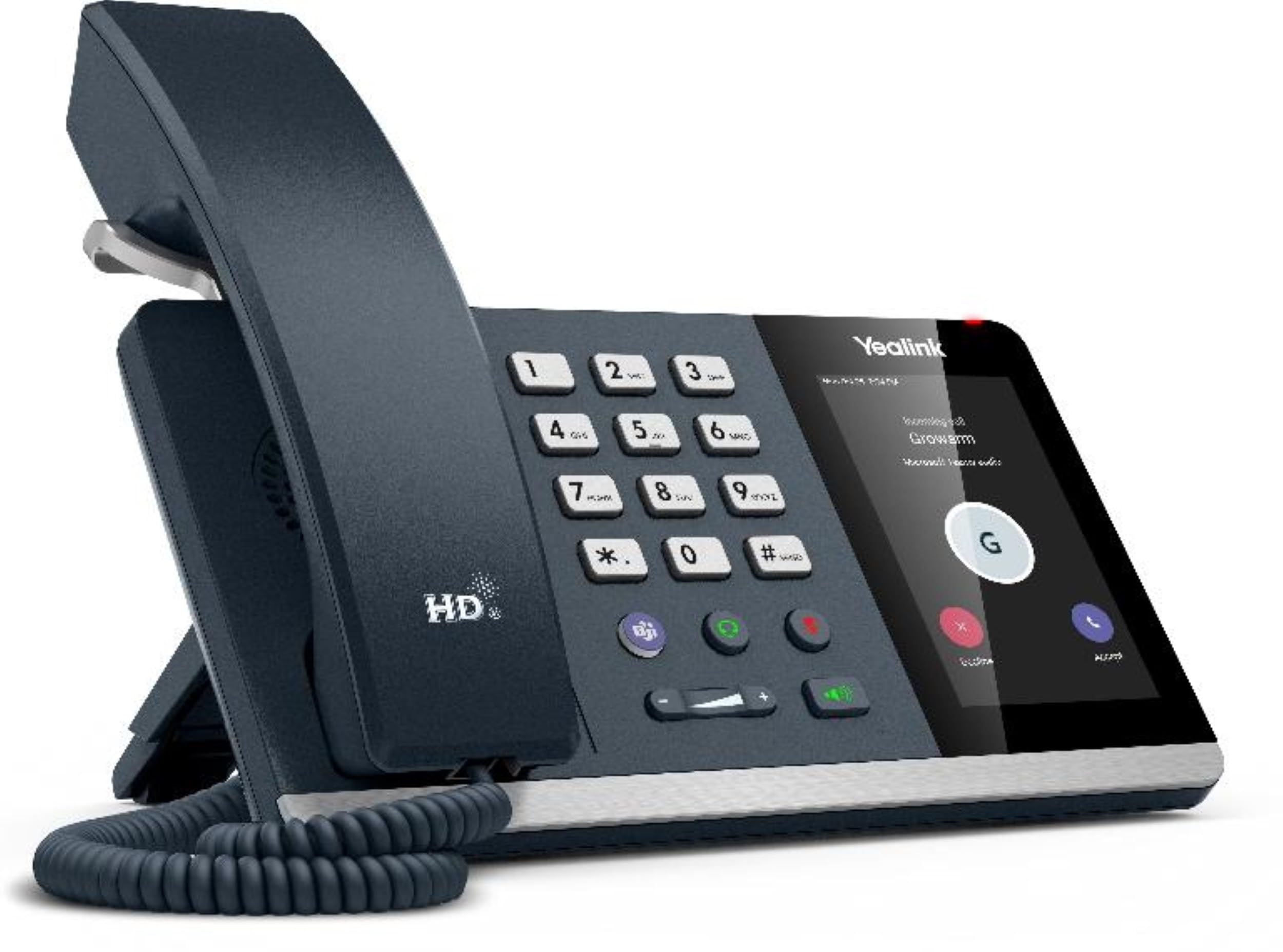 Yealink MP54 Entry Level, IP Power over Ethernet, inteligentny przewodowy telefon biurkowy z optymalnym dźwiękiem HD i pojemnościowym ekranem dotykowym LCD 4" (800 x 480 pikseli), czarny