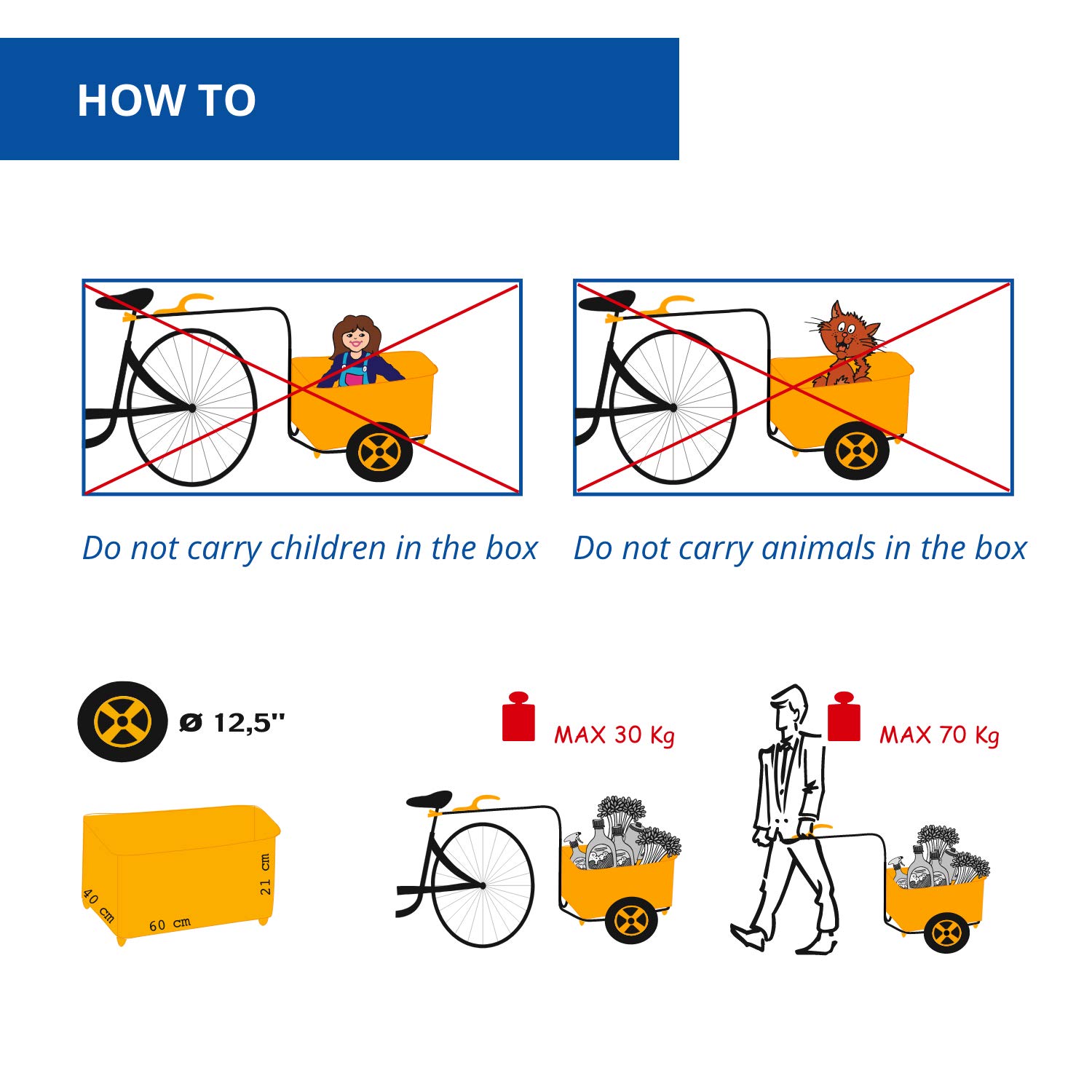 b bellelli Eco Trailer - Remolque para Bicicletas y Carrito Manual
