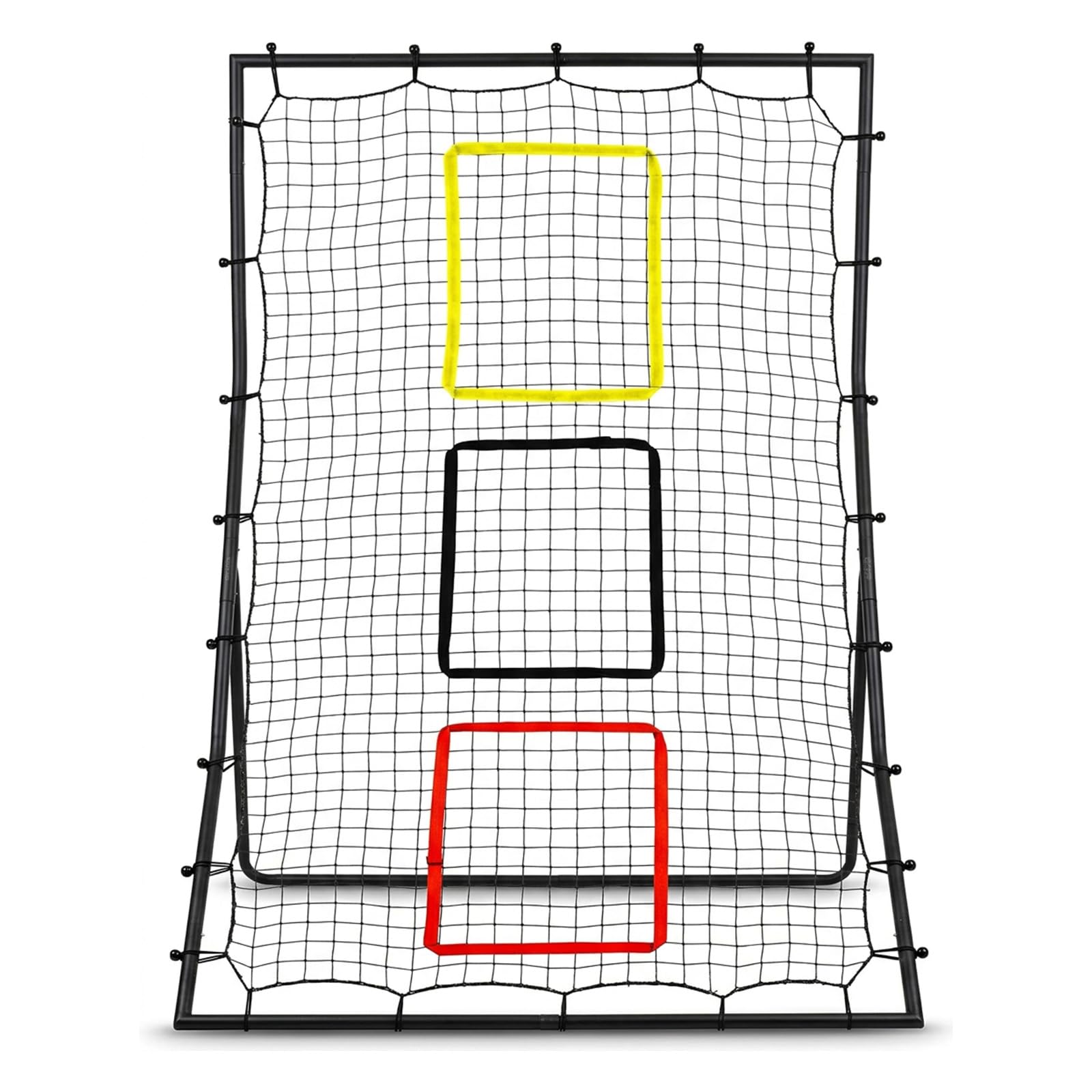 Aptliton Rückprallnetz, Schwarz, PE, 182 x 121,9 x 60 cm, Rückprallplatte mit 3 Zielzonen, Trainingsausrüstung für Werfen und Verteidigung Baseball Softball