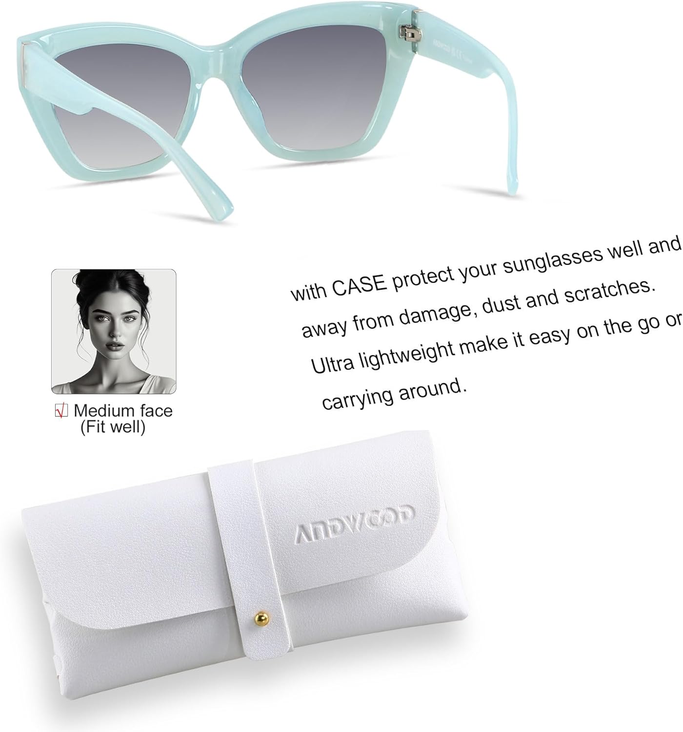 ANDWOOD Trendy Cute Cat Eye Polarized Sunglasses for Women Fashion Cateye Sunnies Lentes de sol para mujer - Image 2