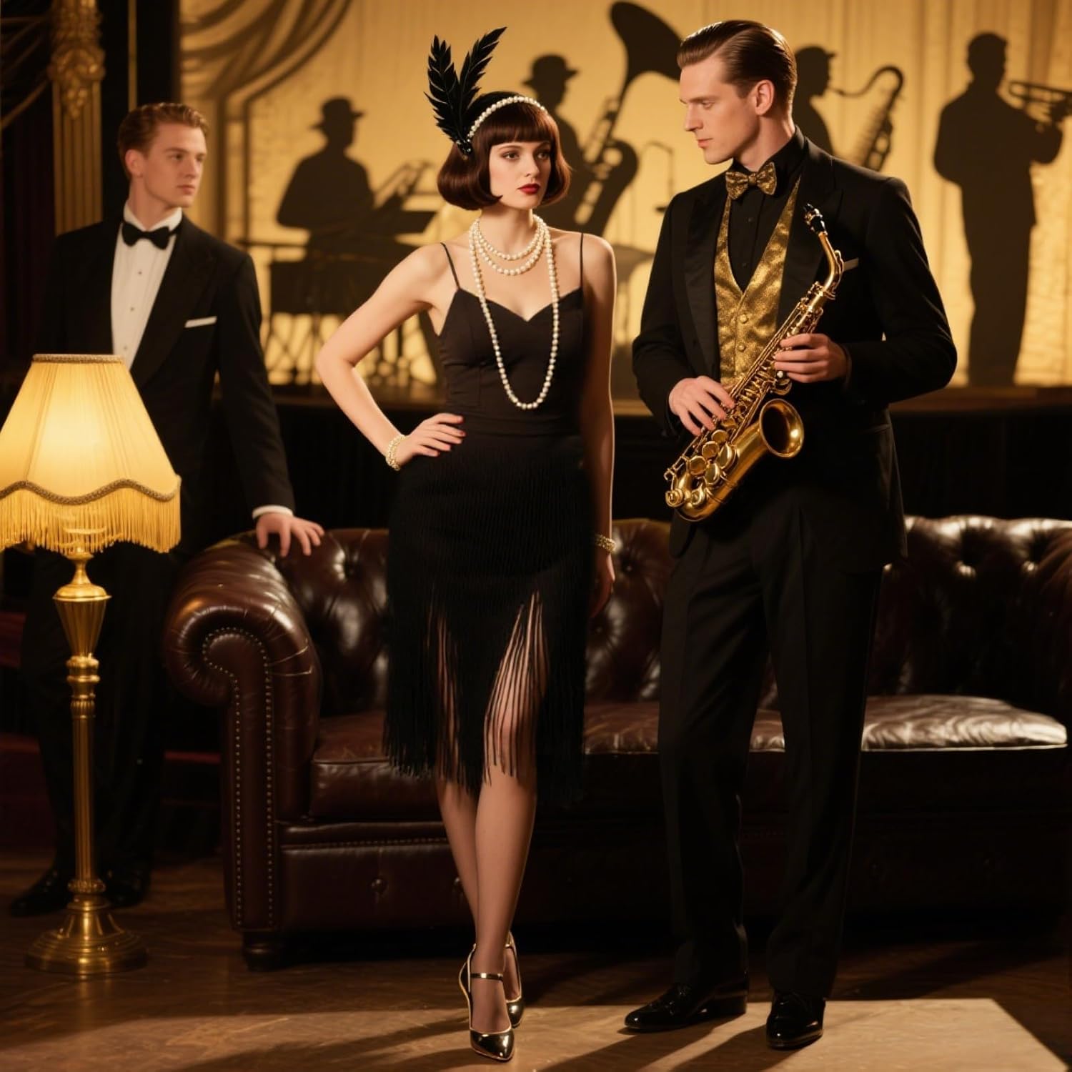 1920s Mens Costume Retro outfit Accessory Kit Fedora Hat Vintage Roaring 20s Gangster Accessories for Gatsby Cosplay Halloween Party - Image 4