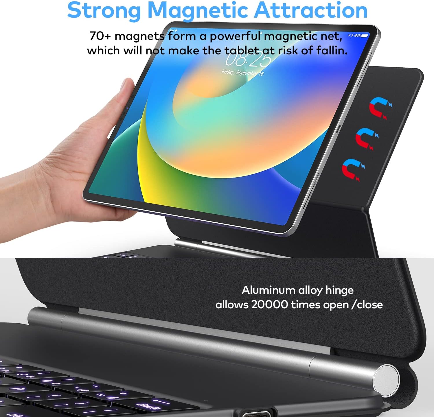 Keyboard Case for iPad Air 11-inch (M3 2025 / M2 2024) & iPad Pro 11 inch(1st/2nd/3rd/4th Generation) – Magic-Style Magnetic Keyboard Case with Multi-Touch Trackpad for 10.9” iPad Air 4th/5th Gen. - Image 5