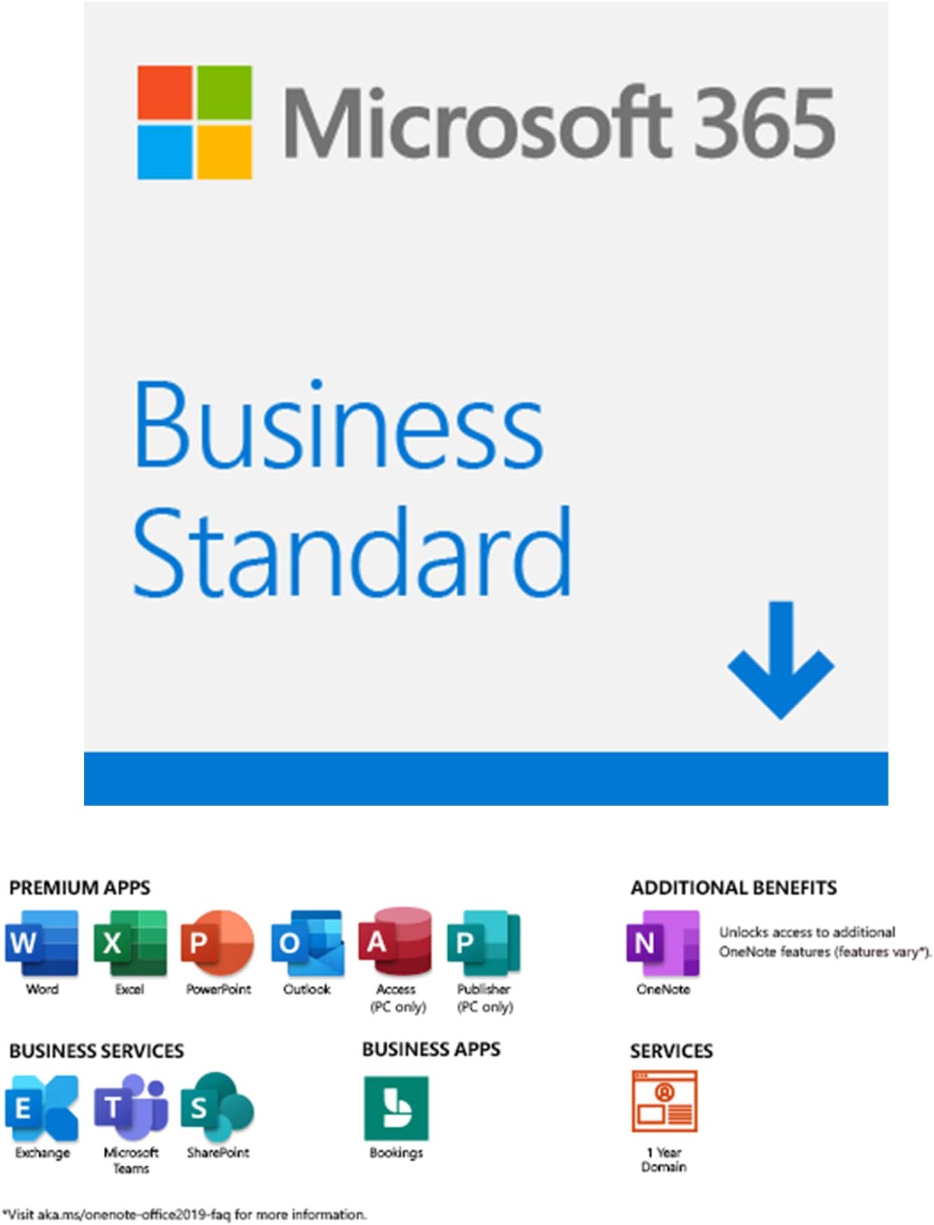 Microsoft 365 Business Standard for 1 User, 12-Month/1 year Subscription (Windows/Mac/iOS/Android)(Email delivery)