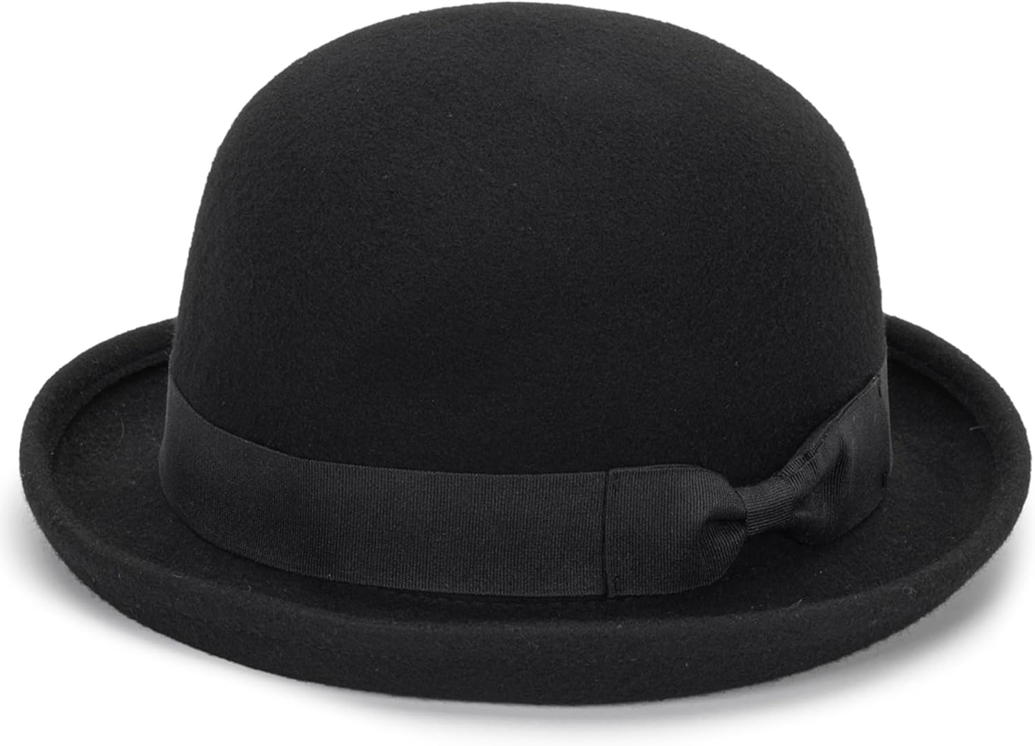 Bowler Fedora Hat with Rolled Brim - 1920s Classic Wool Derby Hats for Man Woman
