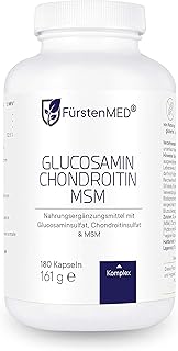 FürstenMED® Glucosamin + Chondroitin + MSM Kapseln - Hochdosierter Komplex - 180 Kapseln ohne Zusatzstoffe aus Deutschland...