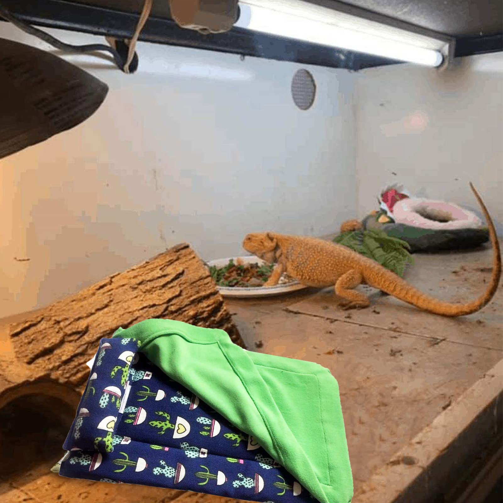 Dnoifne Reptilien-Schlafsack Set – Mit Kissen & Decke, 33x21 Cm, Für Bartagame, Gecko & Eidechsen