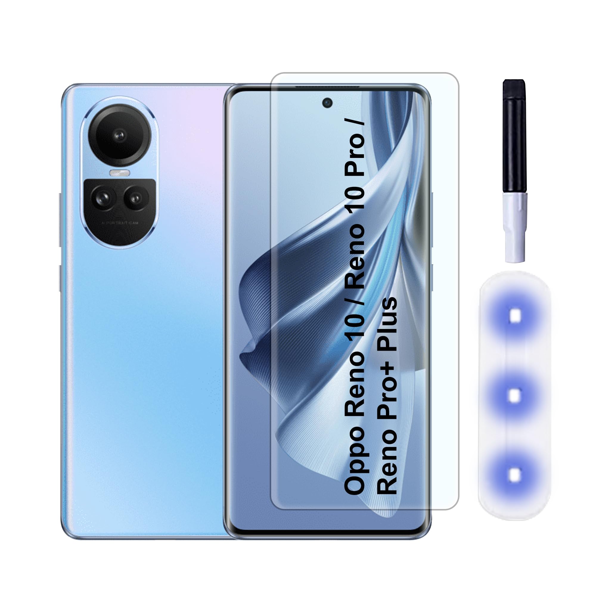 CEDO Oppo Reno 10 / Reno 10 Pro UV Tempered Glass | Screen Protector Full HD Quality UV Tempered Glass Edge to Edge Screen Coverage with Easy Installation Kit (Transparent) (B0CGVKB4NC) Amazon Price History, Amazon Price Tracker