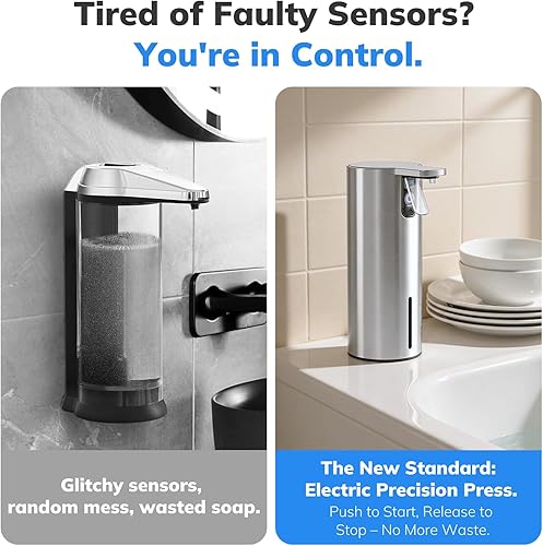 Vista 7 de Umimile Dispensador eléctrico de jabón para platos para cocina y baño, dispensador de jabón líquido de manos de 2 modos, 11.8 onzas recargable
