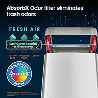 Vista 3 de iTouchless Botes de basura rectangulares de 21 galones con filtro de olor AbsorbX, acero inoxidable