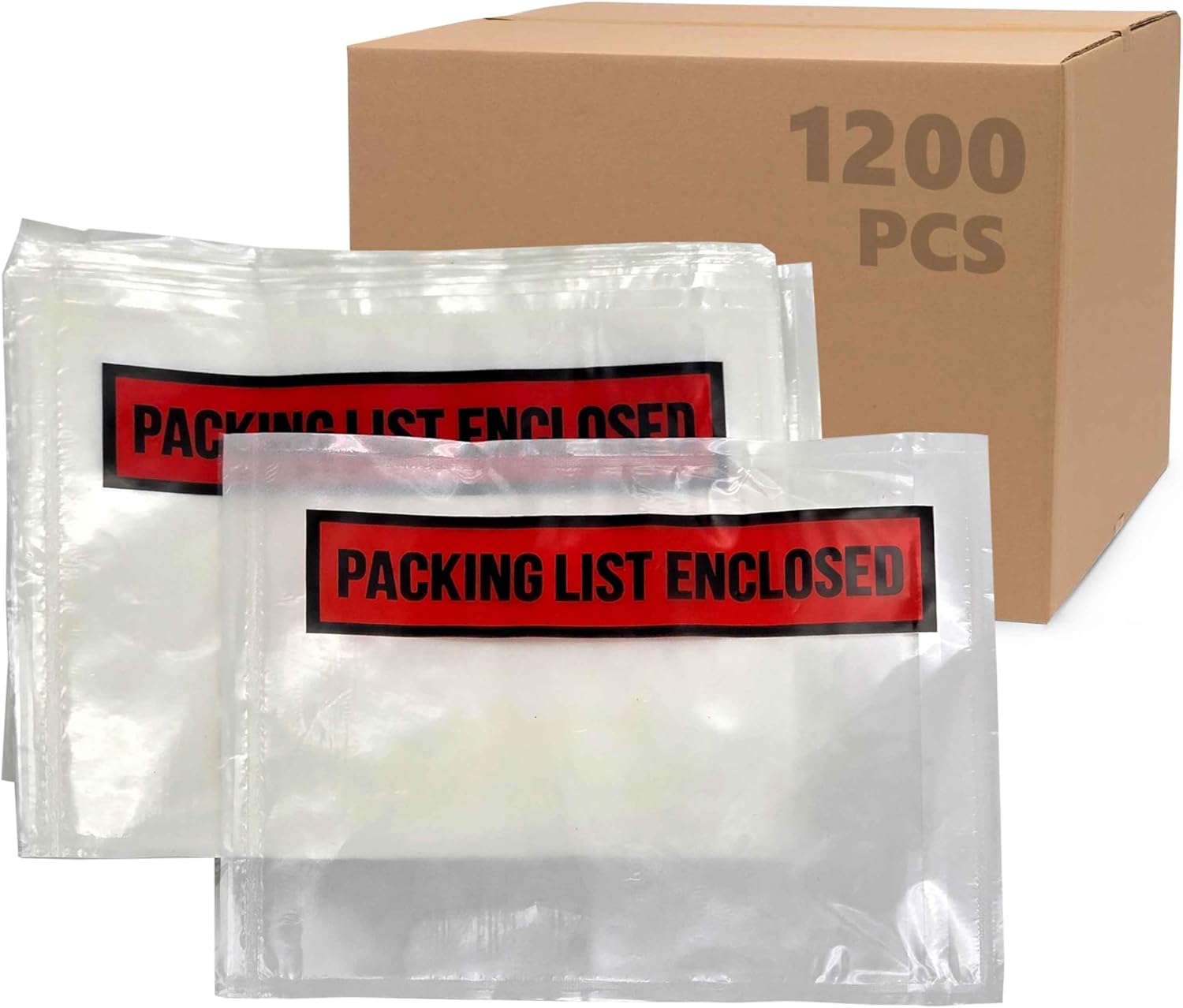 Pack of 1200 Packing Slips Pouches 4.5" x 5.5", Clear Adhesive Invoice Packing Slip Envelopes Pouches, Shipping Label Sleeves, Top Loading Packings List Enclosed Packings Lists Envelopes Pouches