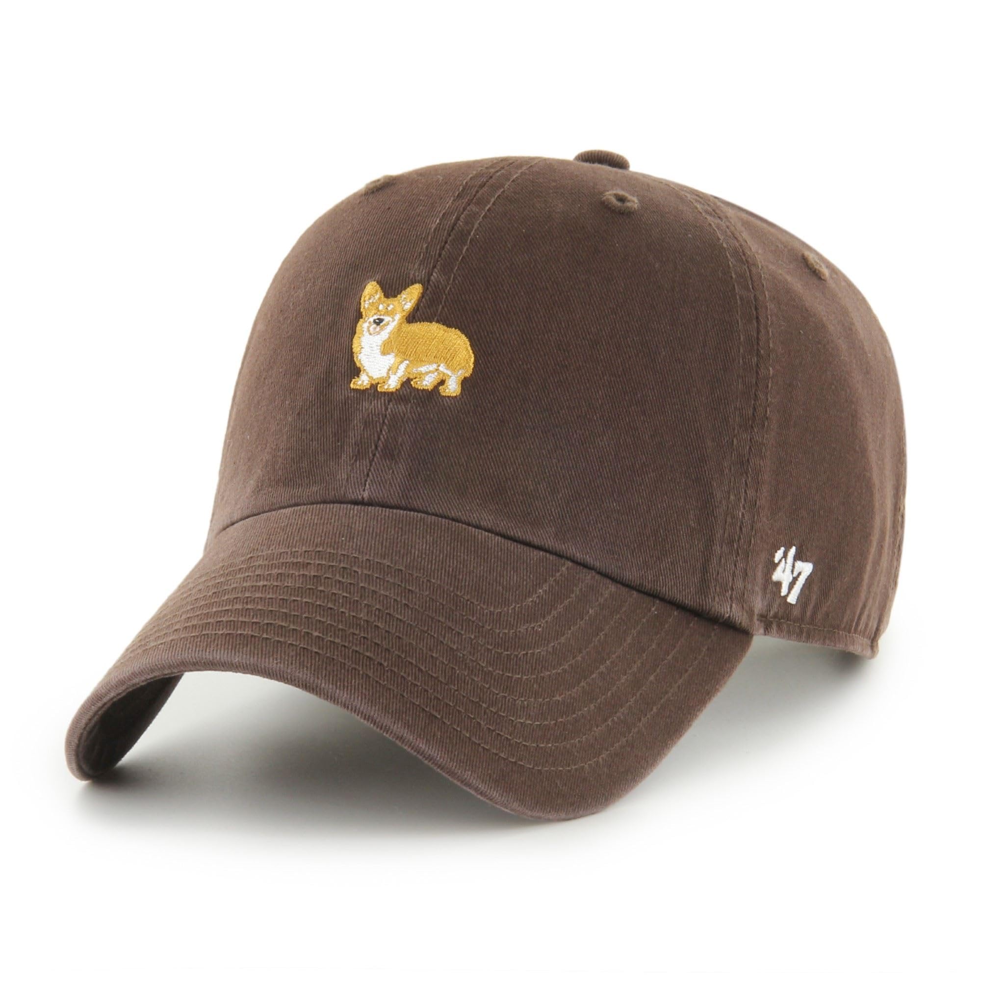 47 Corgi Clean Up Baserunner Dog Icon Brown Adjustable Cap