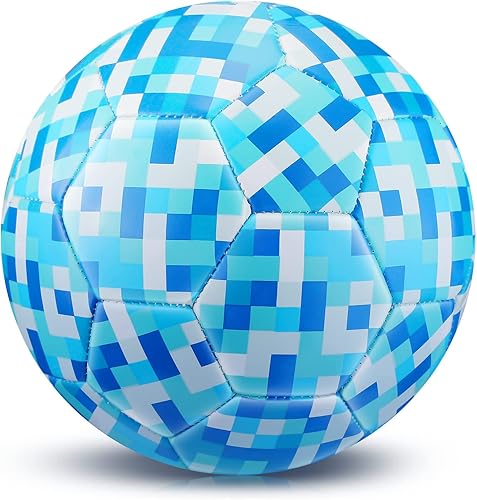 Pixel Size 3 - Balón de fútbol con bomba de 3 a 4 años, 4 a 6, 6 a 8 píxeles, para interiores y exteriores, juguetes de fútbol con bomba para niños,