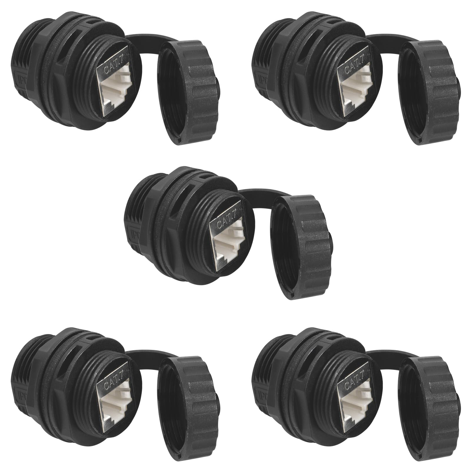 Lot de 5 connecteurs blindés RJ45 étanches CAT7 10 Gbit/s