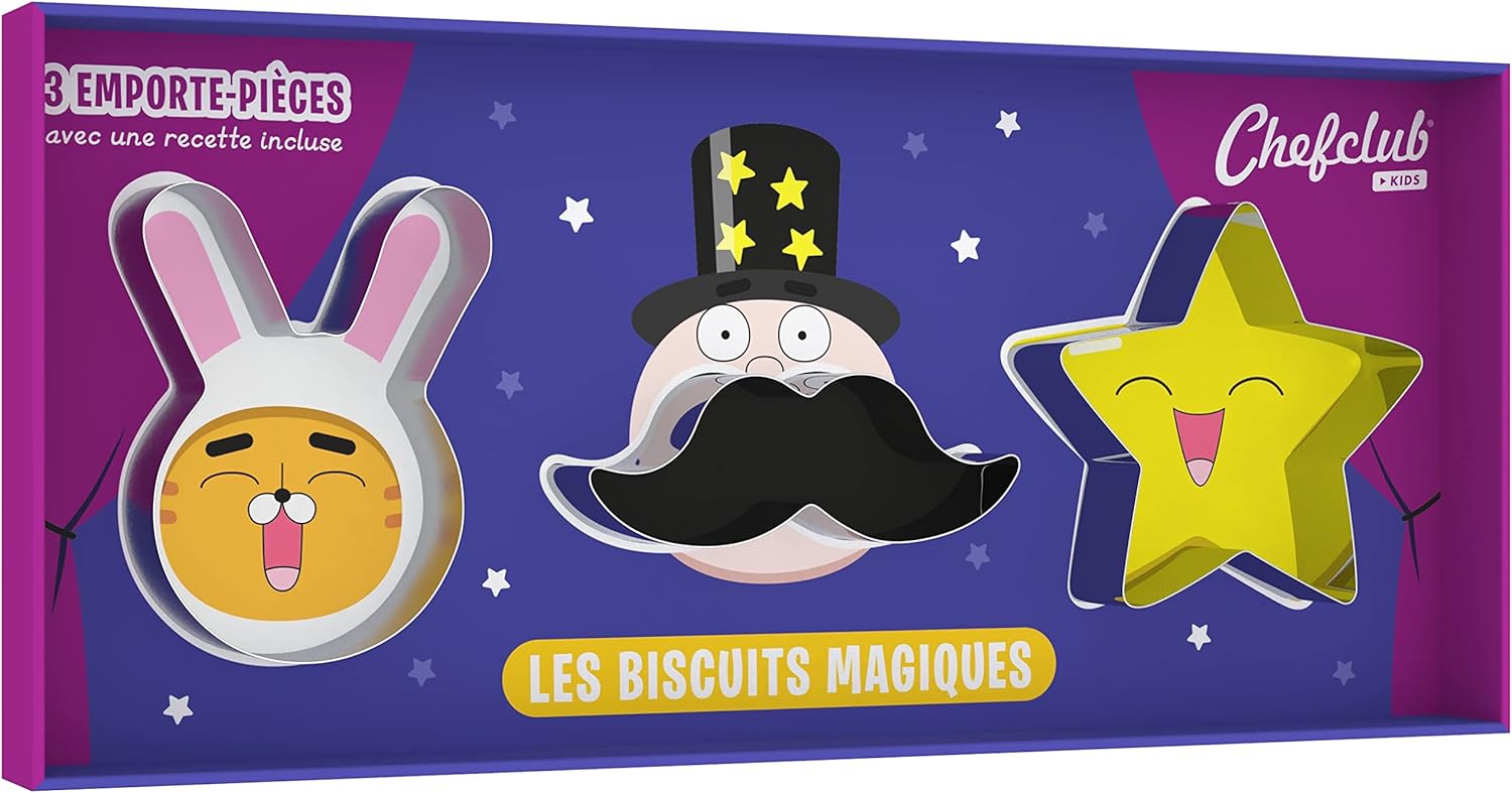 Chefclub Kids Emporte-pièces Biscuits Magiques : Lapin, Moustache, Etoile (3-6 ans) - Image détaillée
