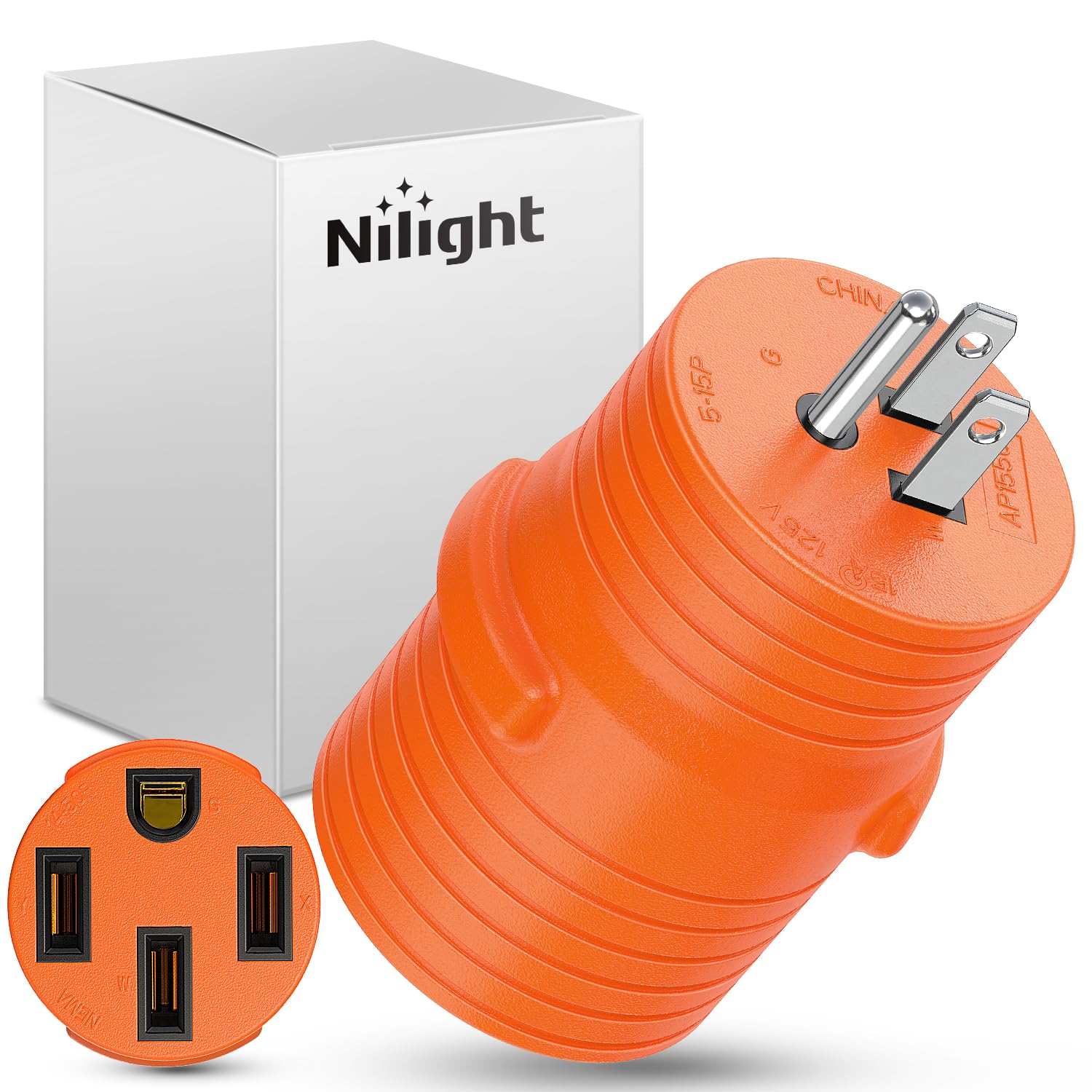 Nilight 15A to 50A RV Power Adapter 5-15P to 14-50R 125V