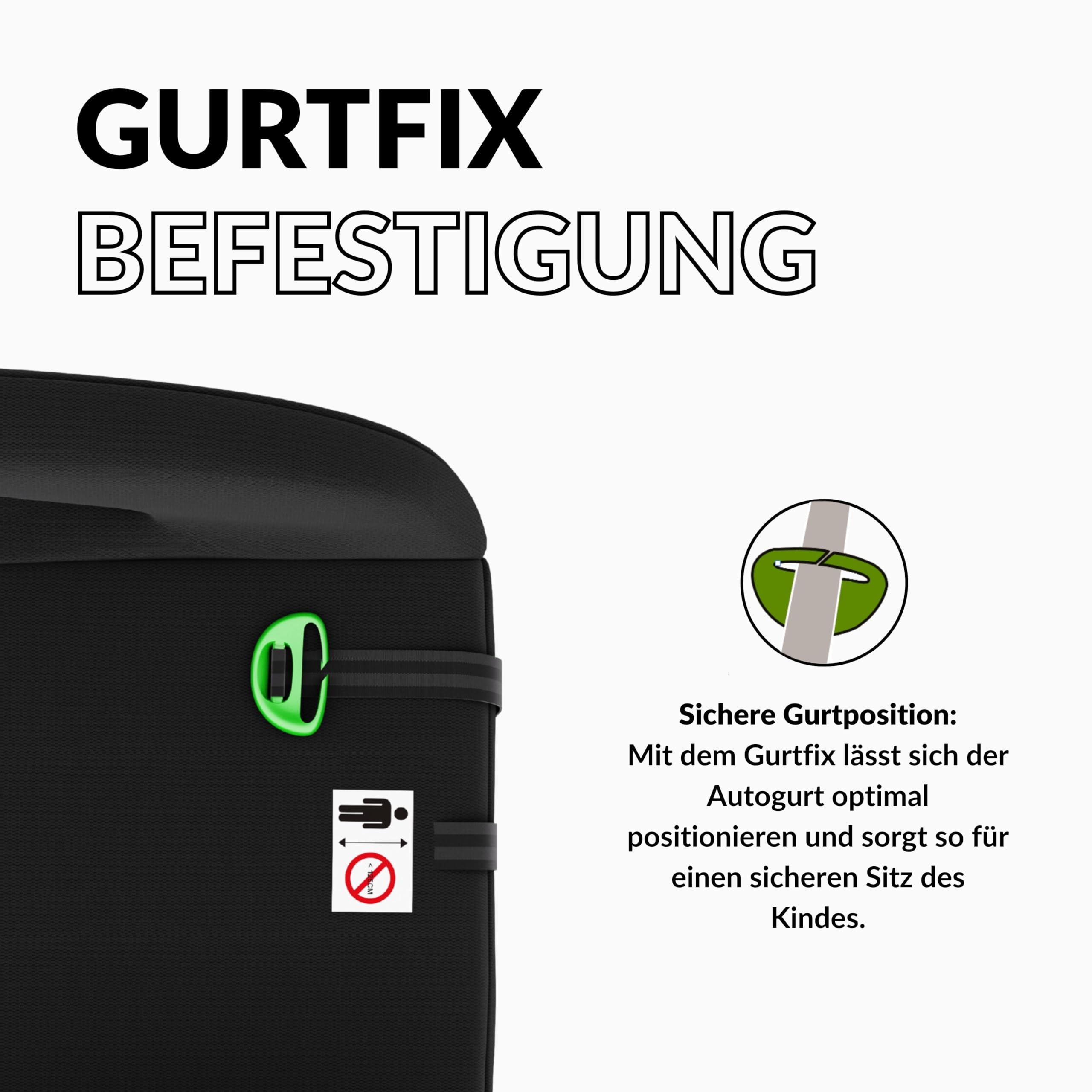OWEN Sitzerhöhung Auto ISOFIX Kindersitz Memory-Schaum Wechselbezug 15–36 kg 6–12 Jahre ECE R129 geprüft ergonomisch leicht Bezug waschbar schwarz