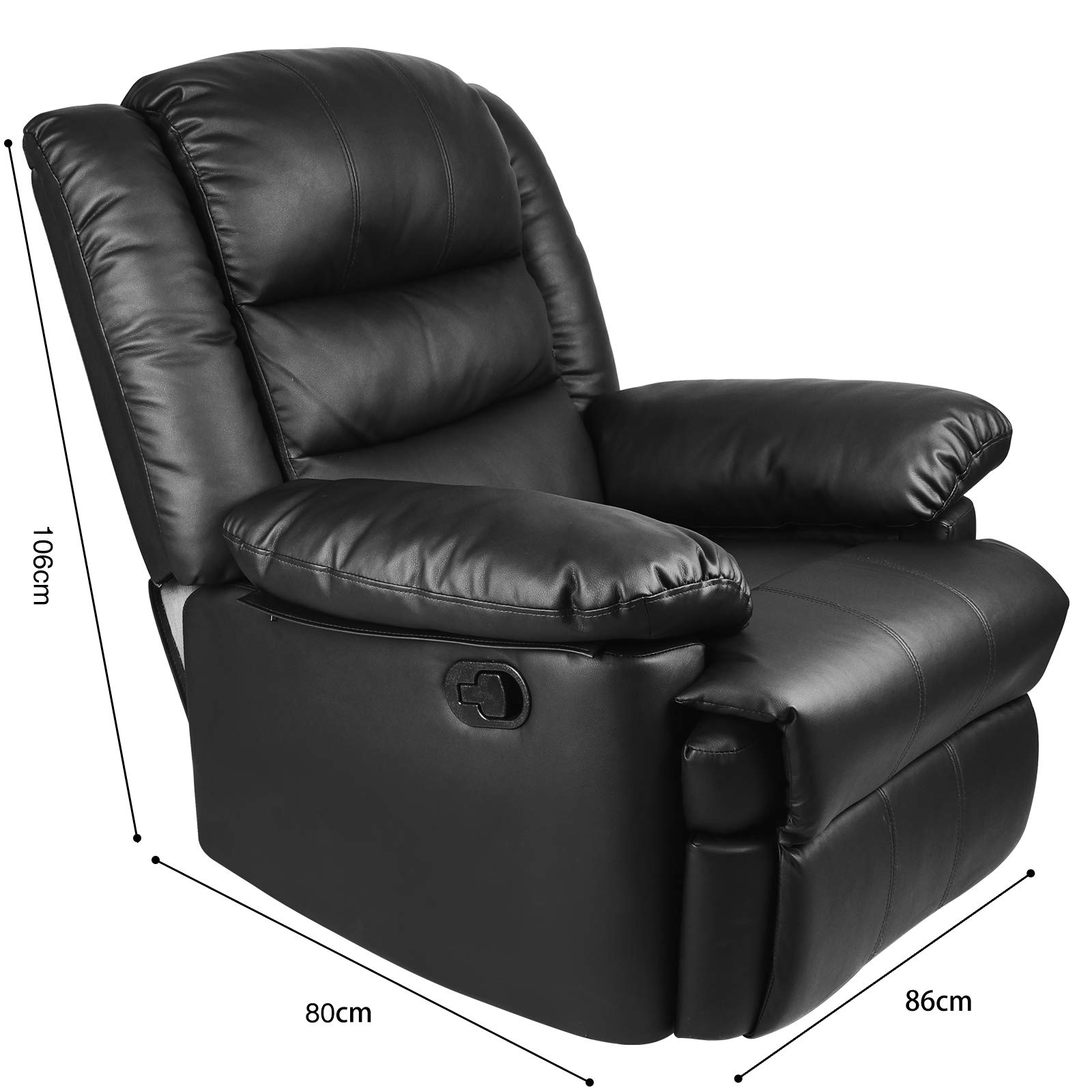 Innotic Recliner Chair Armchair Sofa PU Leather Reclining Chairs Sofas