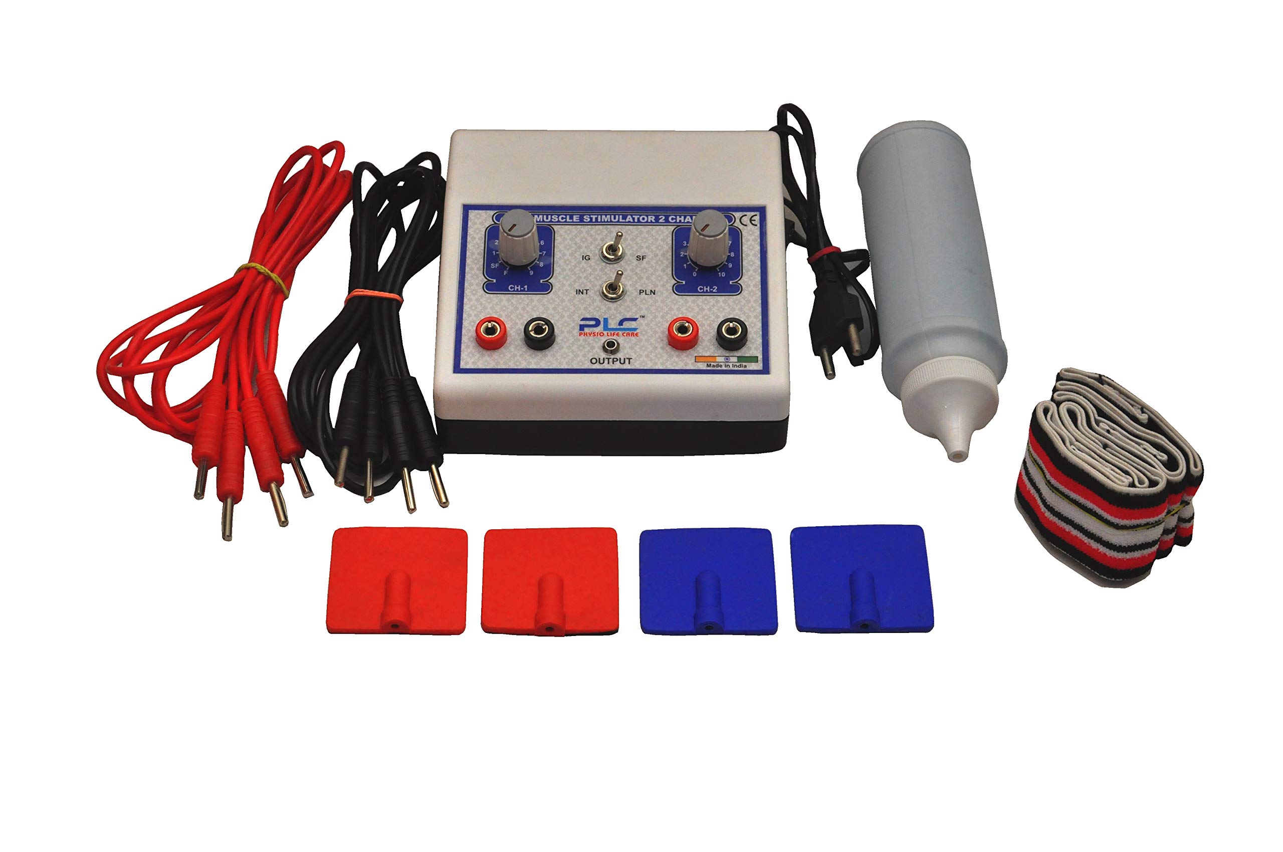 Physio Life Care 2 Channel Muscle Stimulator Machine For Physiotherapy, 1 Year Warranty, Metal Body, Pain Relief Electrotherapy Device, Diagnostic Muscle Stimulator