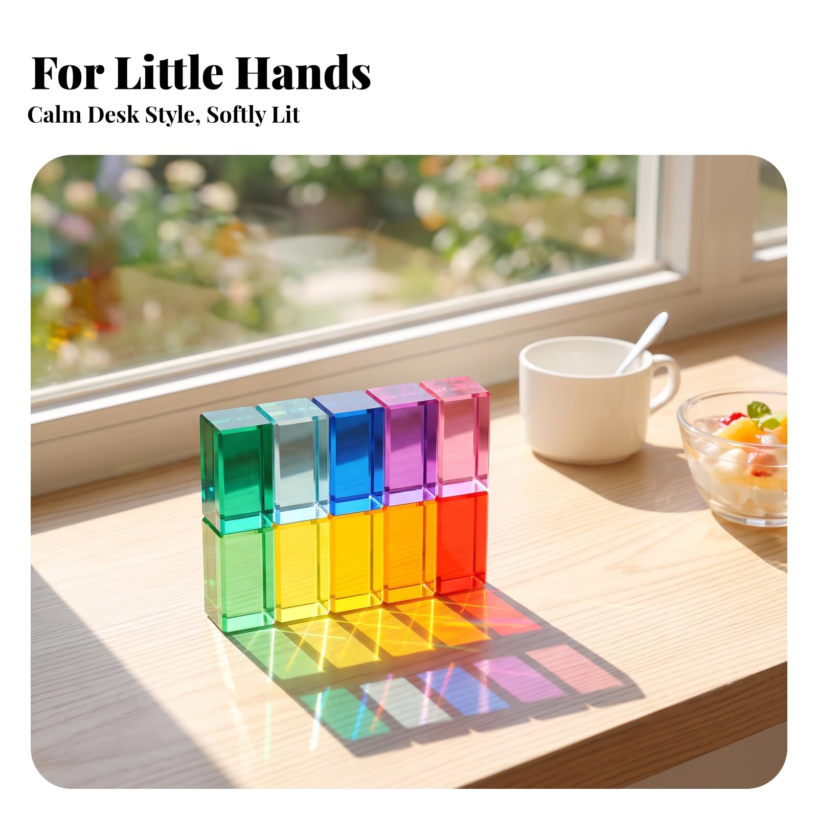 10 Pezzi Mattoncini Colorati Trasparente | Mattoncini Trasparenti, Set di Costruzioni, per Aula, Bambini